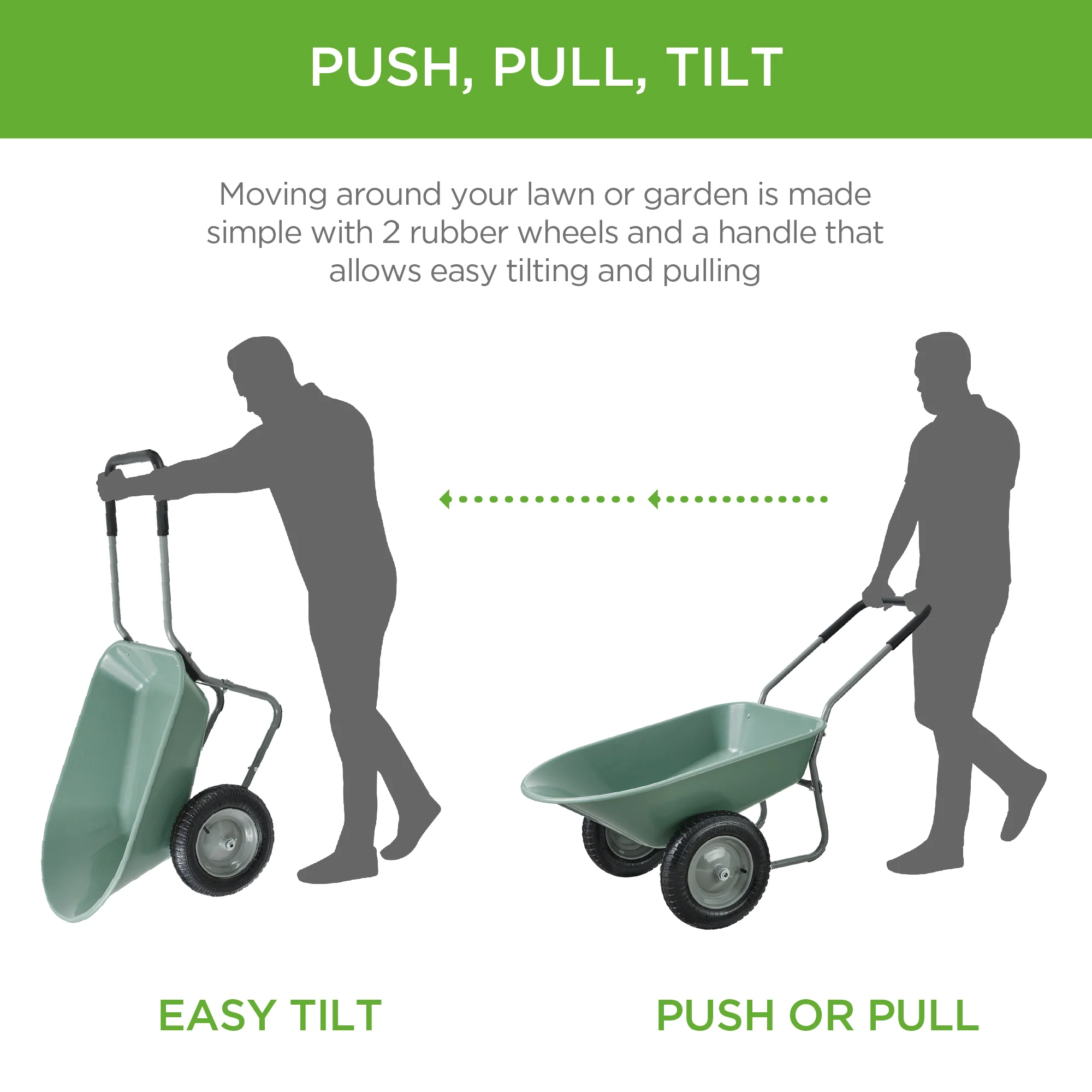 Dual-Wheel Wheelbarrow Garden Cart - Image 67
