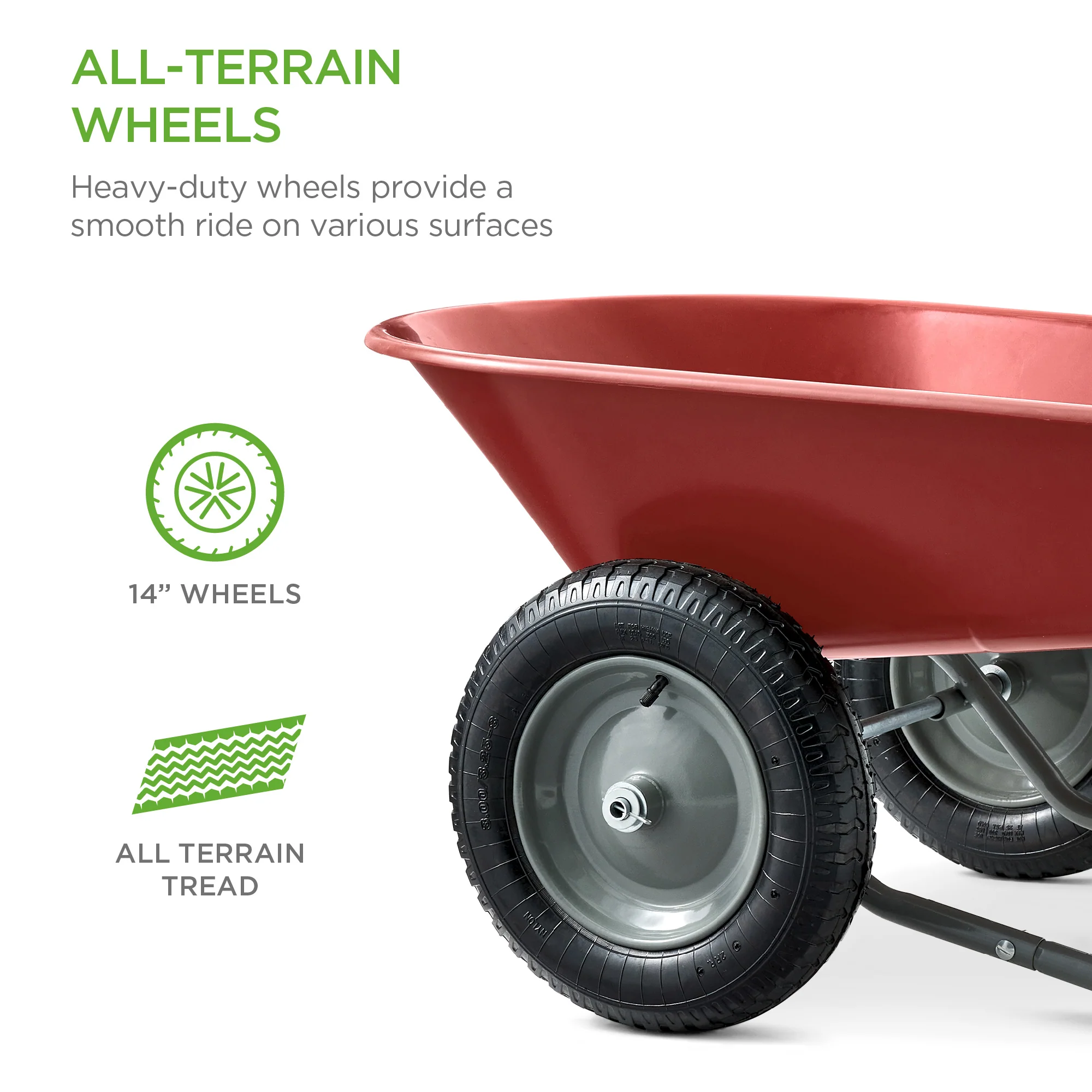 Dual-Wheel Wheelbarrow Garden Cart - Image 7