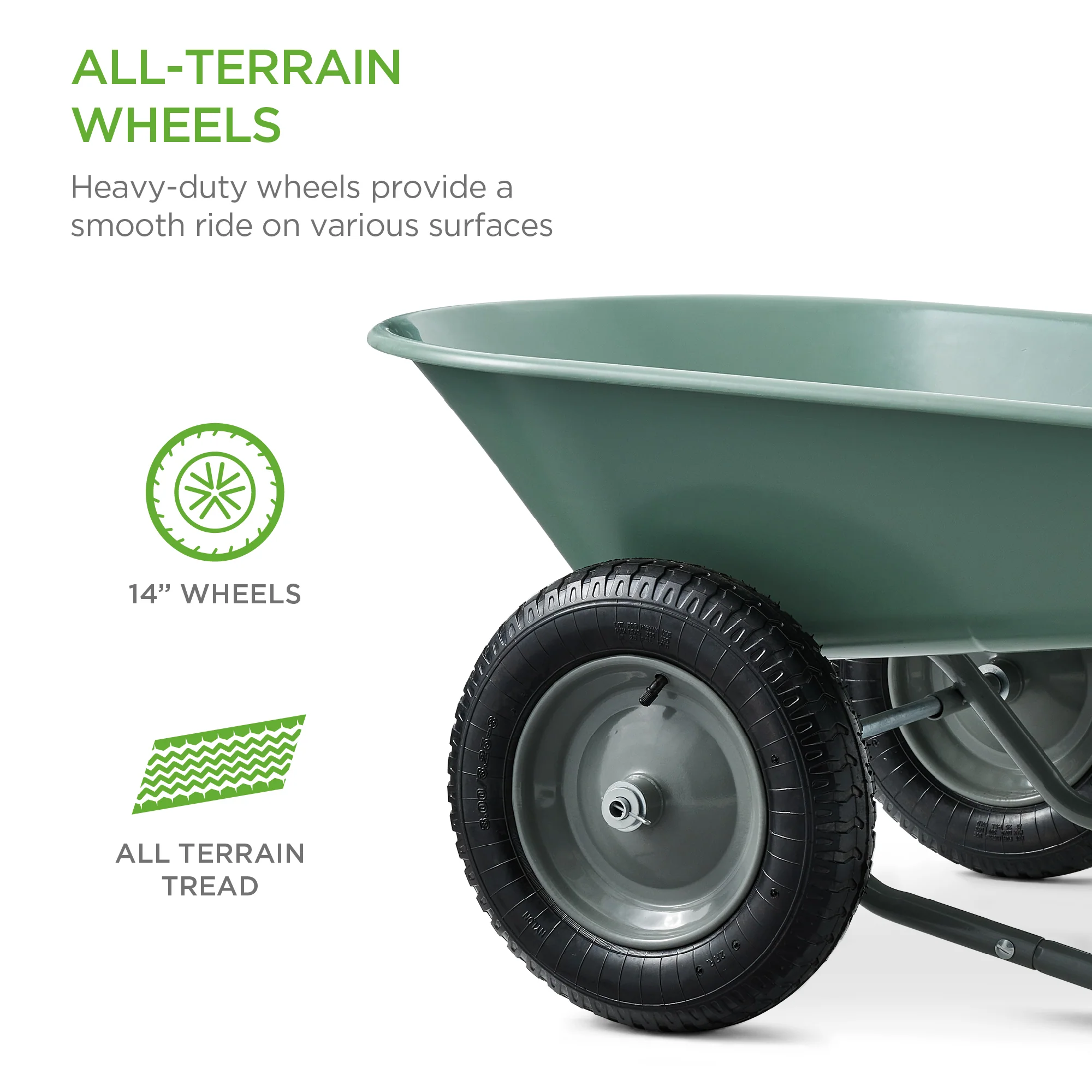 Dual-Wheel Wheelbarrow Garden Cart - Image 70
