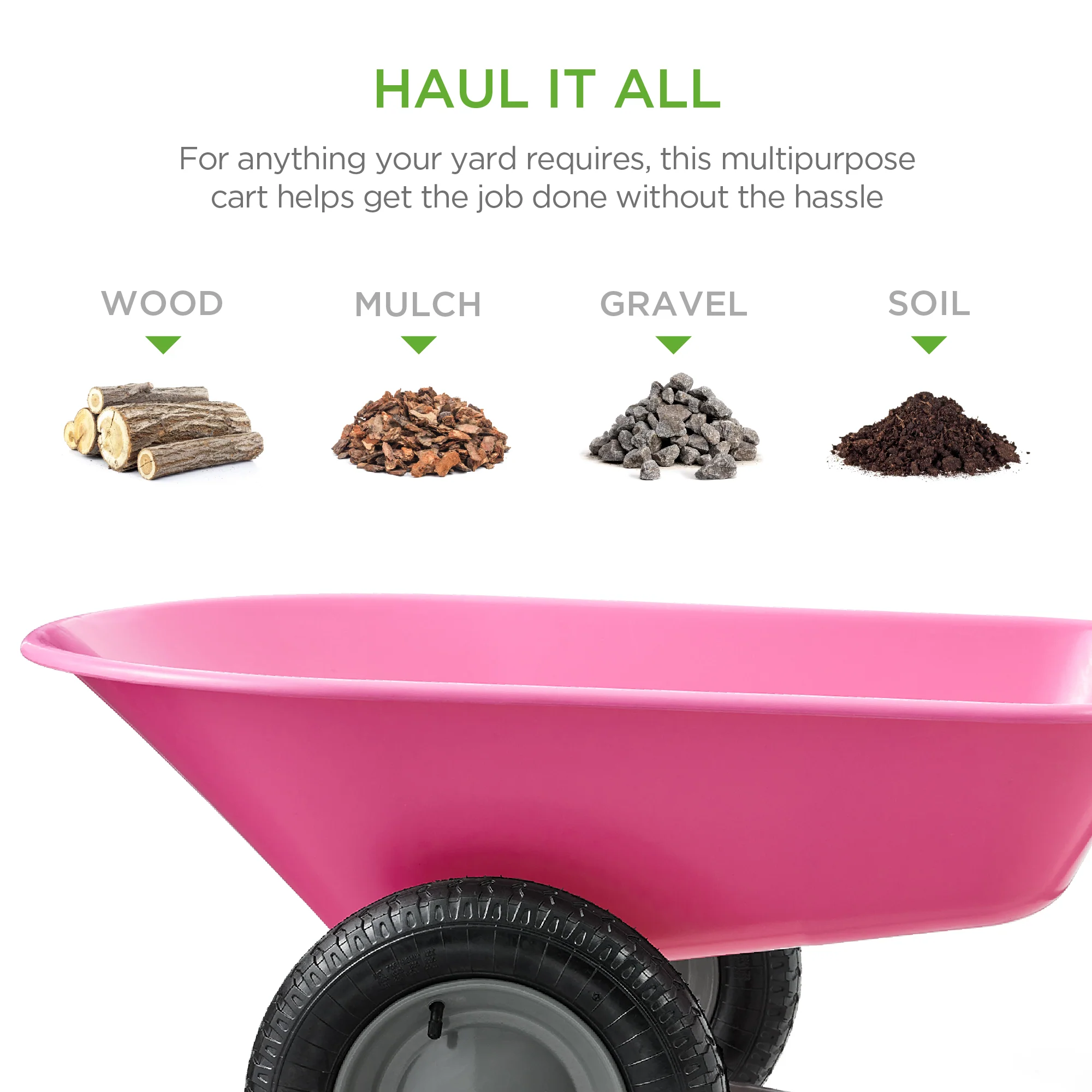 Dual-Wheel Wheelbarrow Garden Cart - Image 72