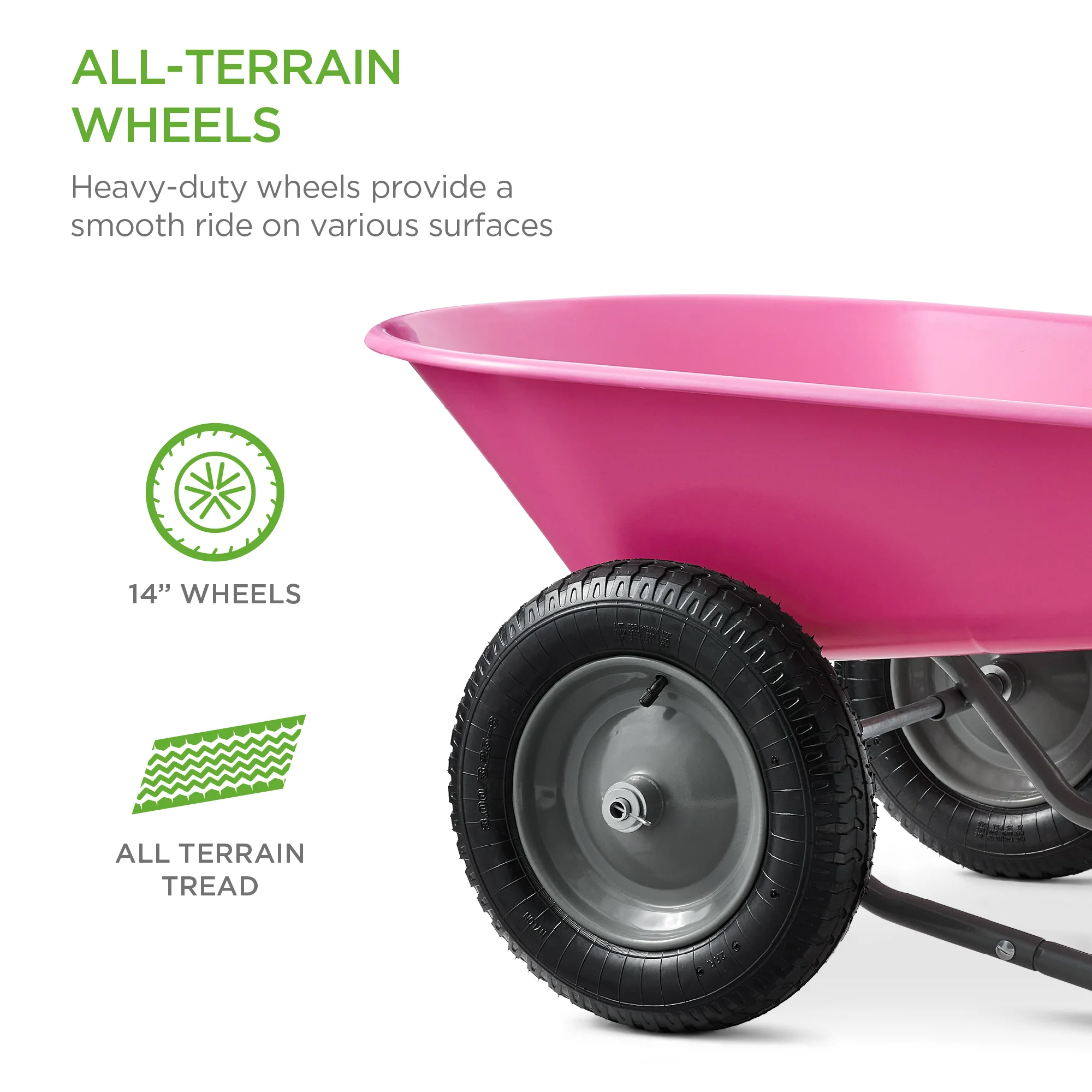 Dual-Wheel Wheelbarrow Garden Cart - Image 77