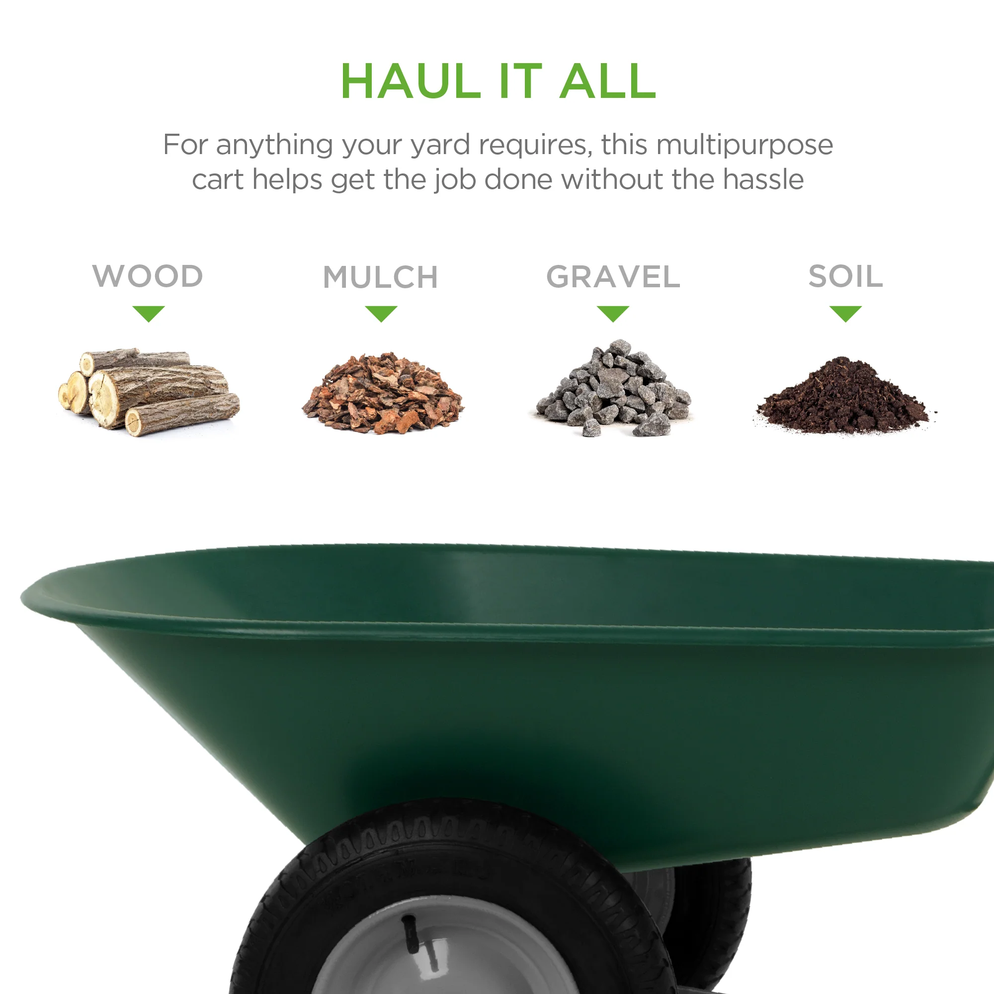 Dual-Wheel Wheelbarrow Garden Cart - Image 79