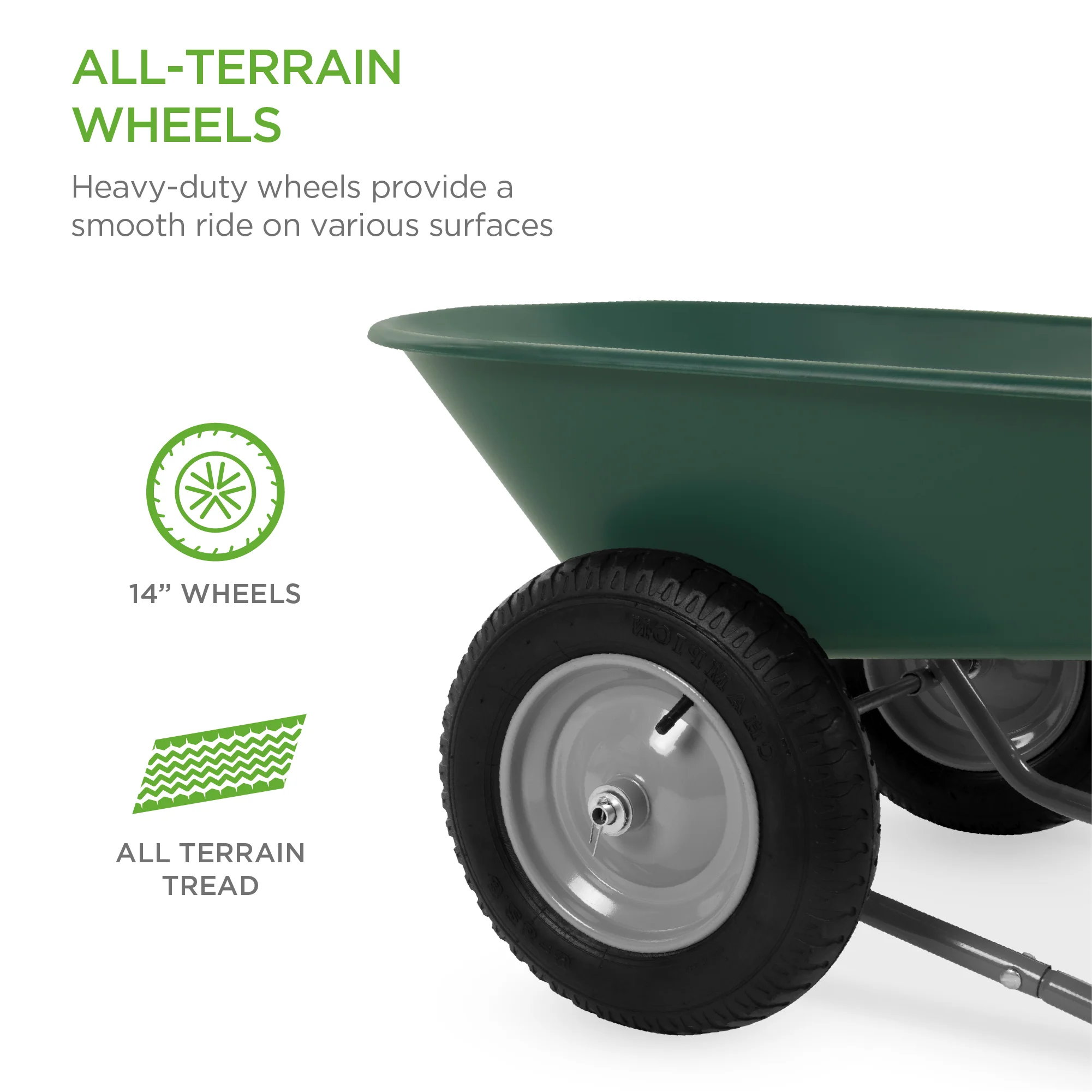 Dual-Wheel Wheelbarrow Garden Cart - Image 84