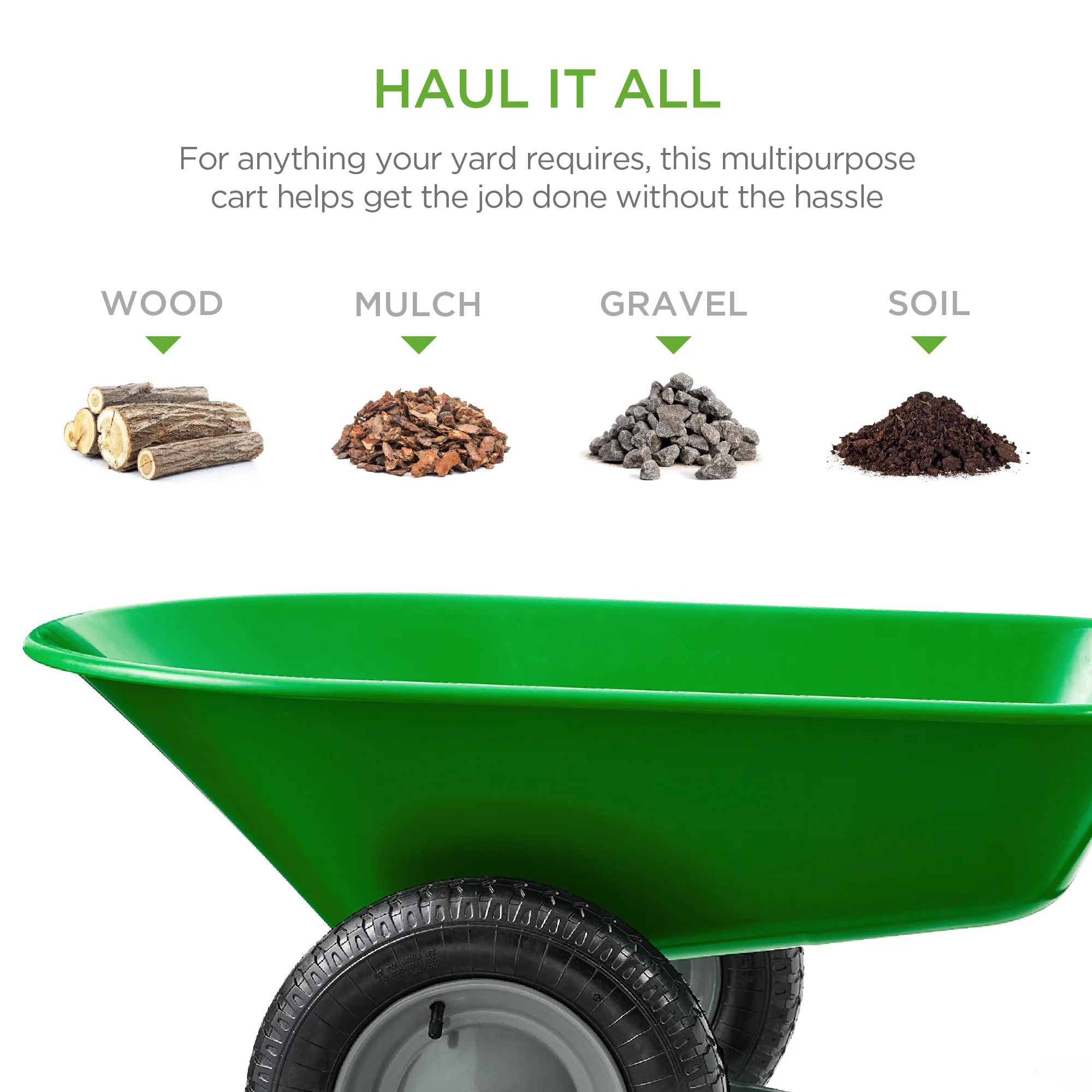 Dual-Wheel Wheelbarrow Garden Cart - Image 86