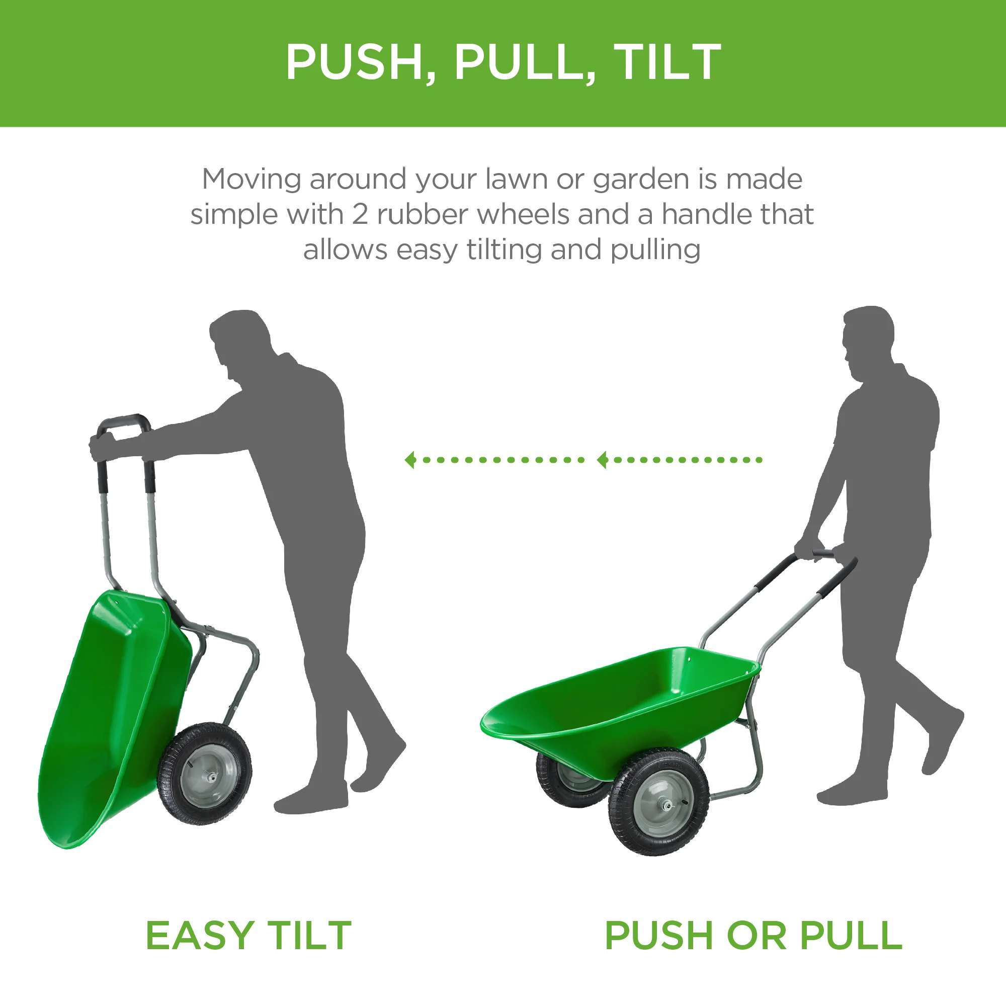Dual-Wheel Wheelbarrow Garden Cart - Image 88