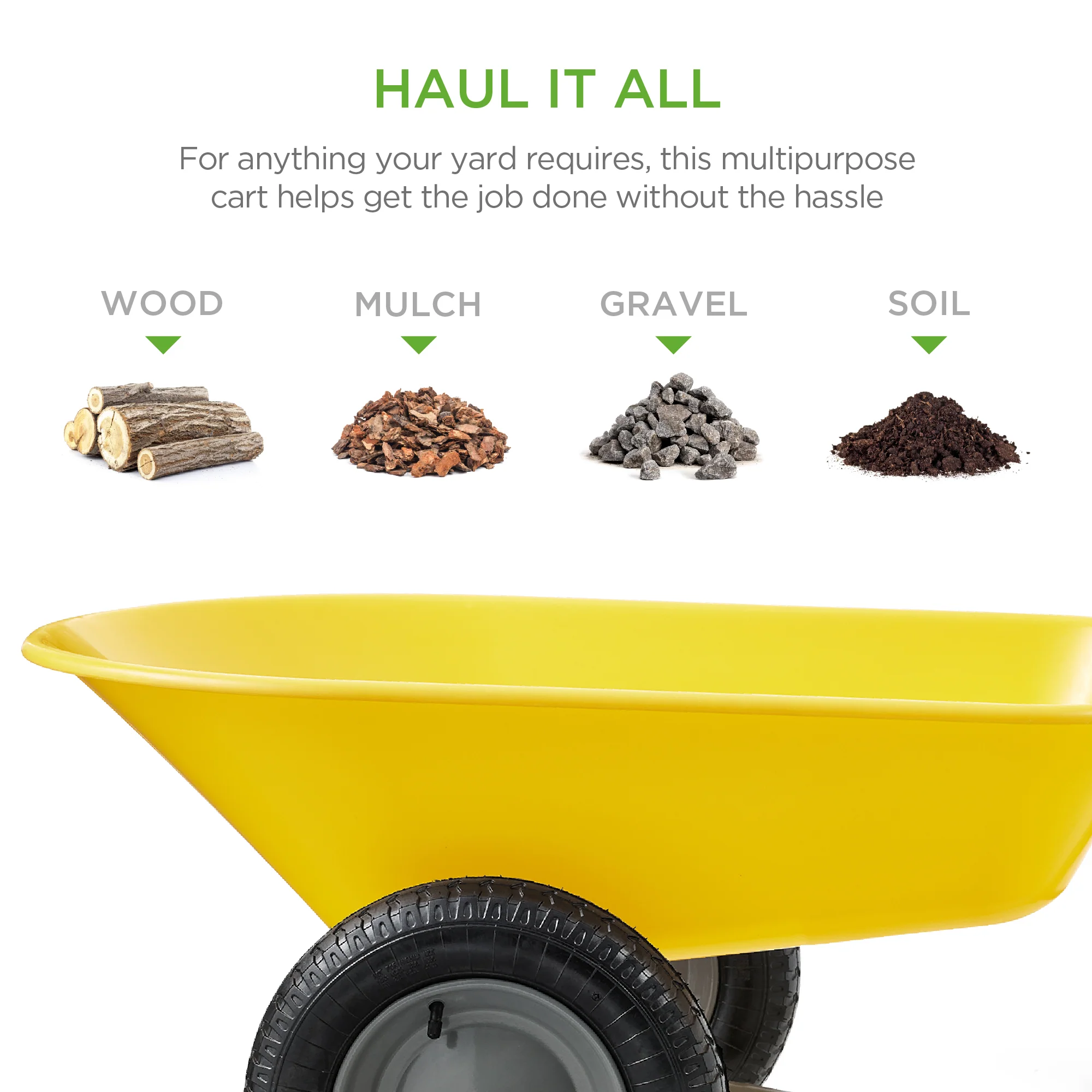 Dual-Wheel Wheelbarrow Garden Cart - Image 9