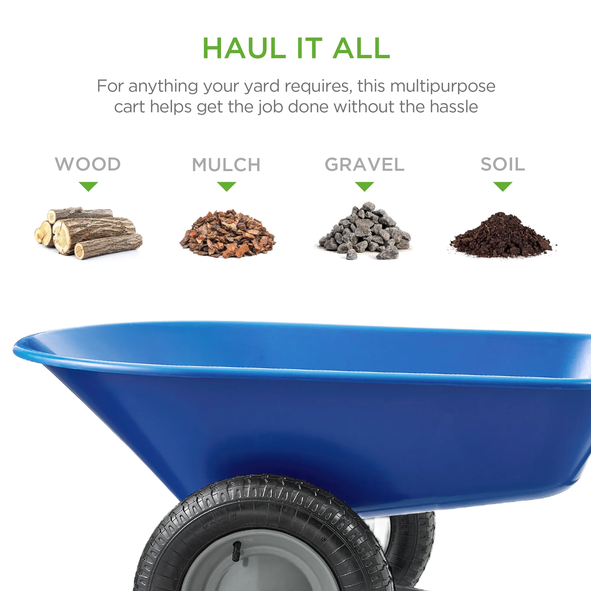Dual-Wheel Wheelbarrow Garden Cart - Image 93