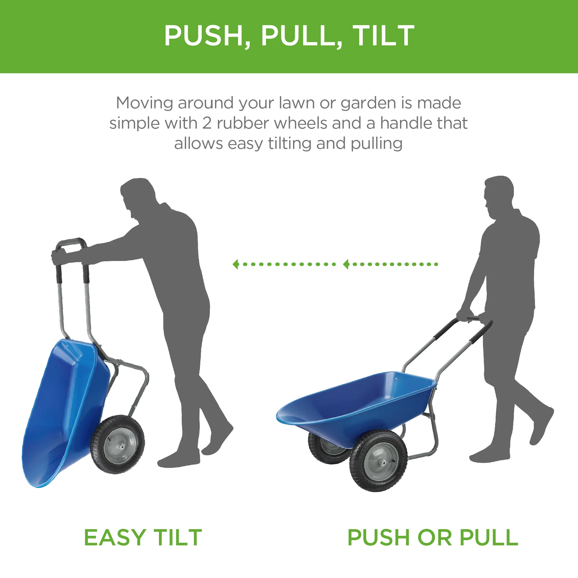 Dual-Wheel Wheelbarrow Garden Cart - Image 95
