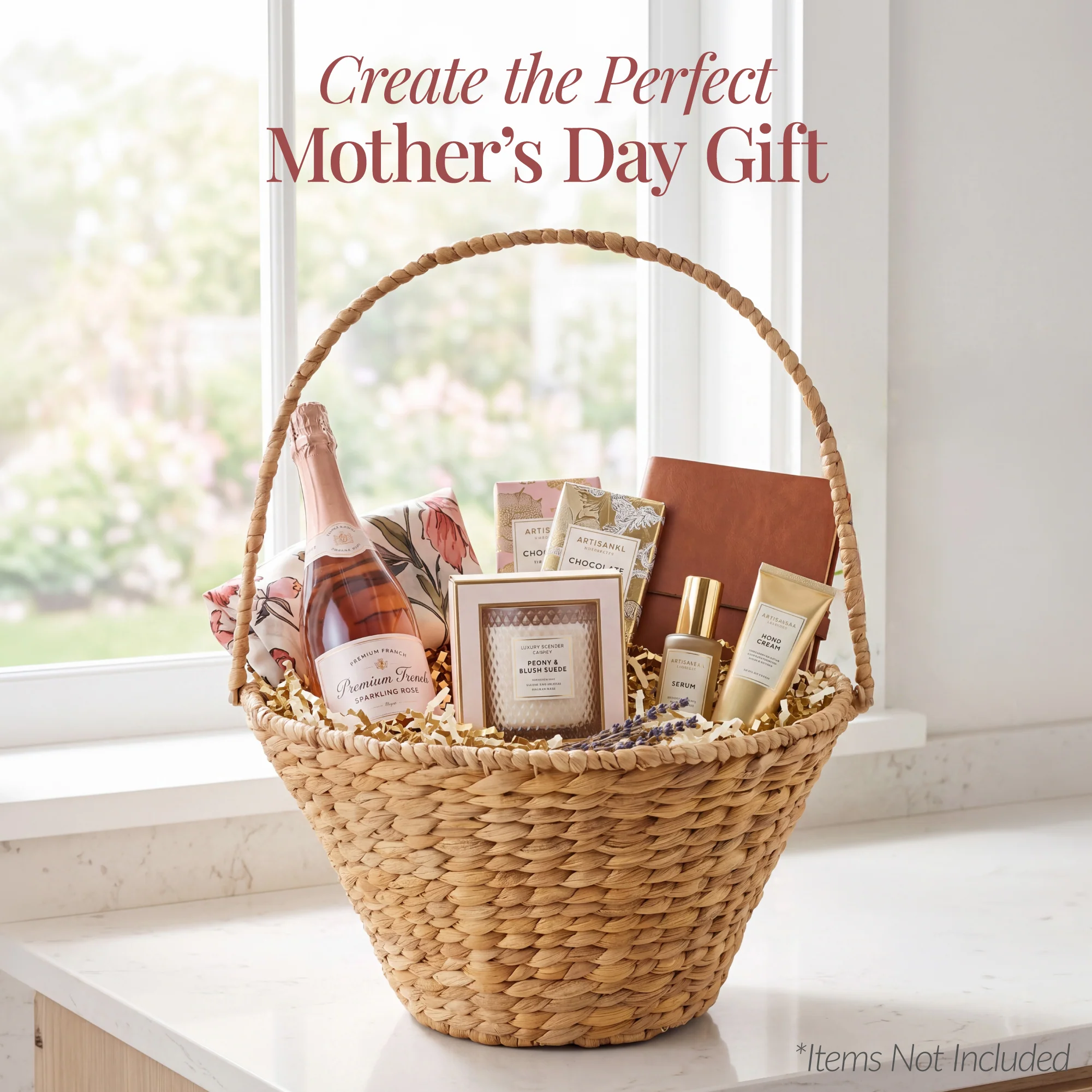 Handwoven Large Gift Basket w/Collapsible Handle For Celebrations, 20 Inch - Image 10