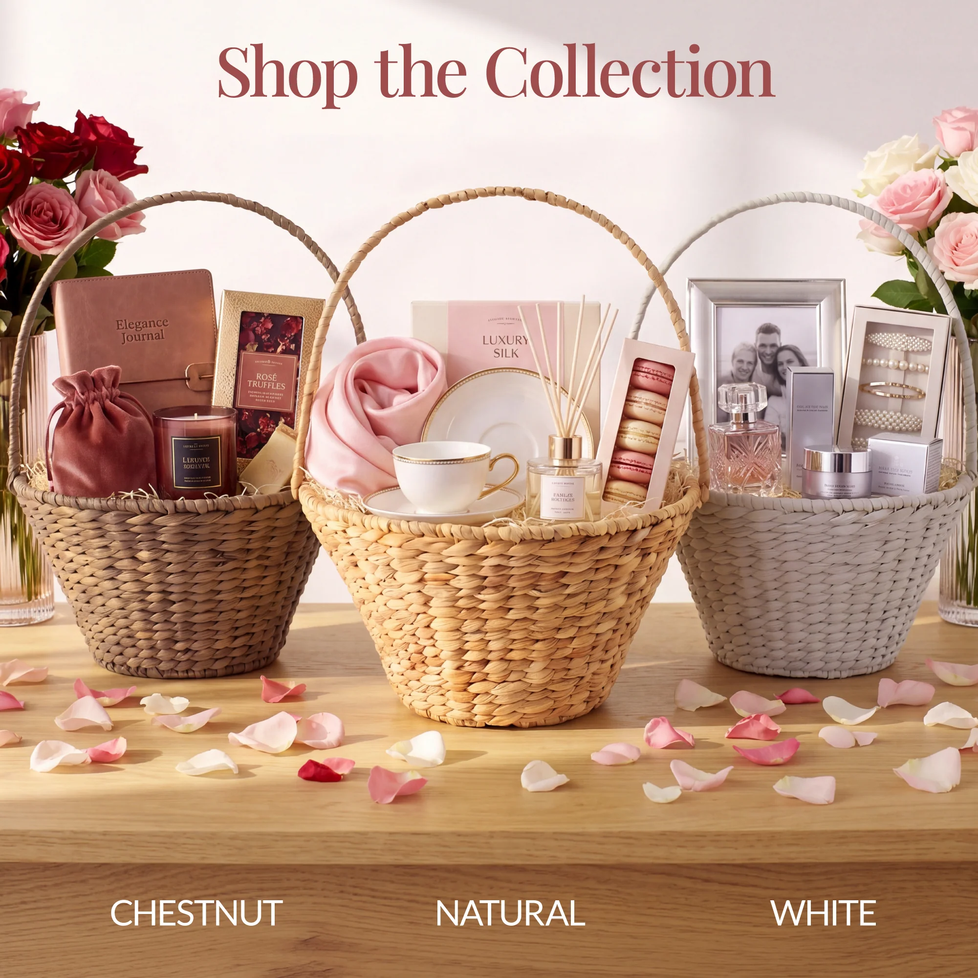 Handwoven Large Gift Basket w/Collapsible Handle For Celebrations, 20 Inch - Image 14