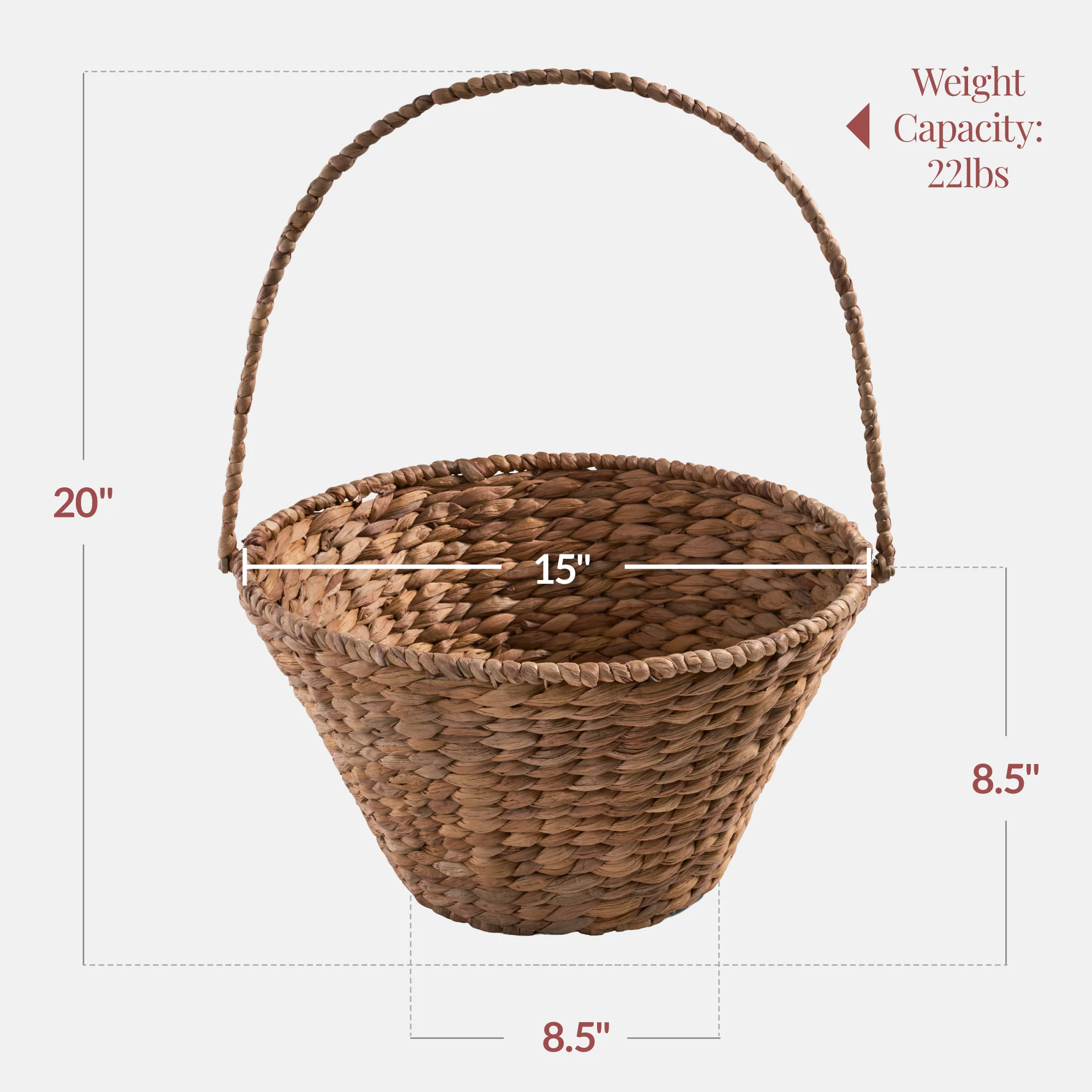 Handwoven Large Gift Basket w/Collapsible Handle For Celebrations, 20 Inch - Image 16