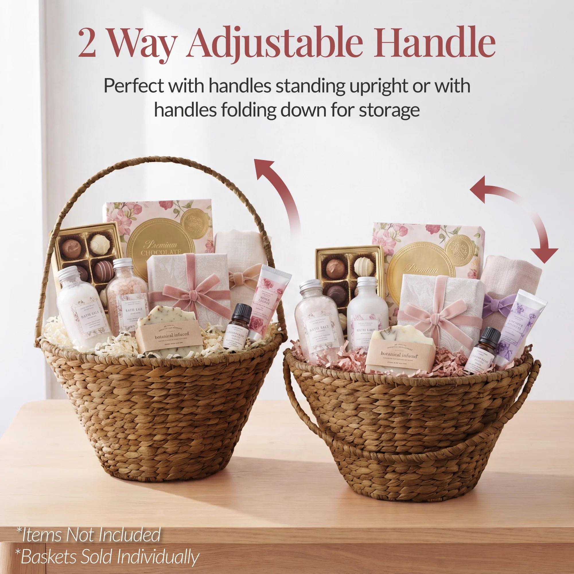 Handwoven Large Gift Basket w/Collapsible Handle For Celebrations, 20 Inch - Image 19