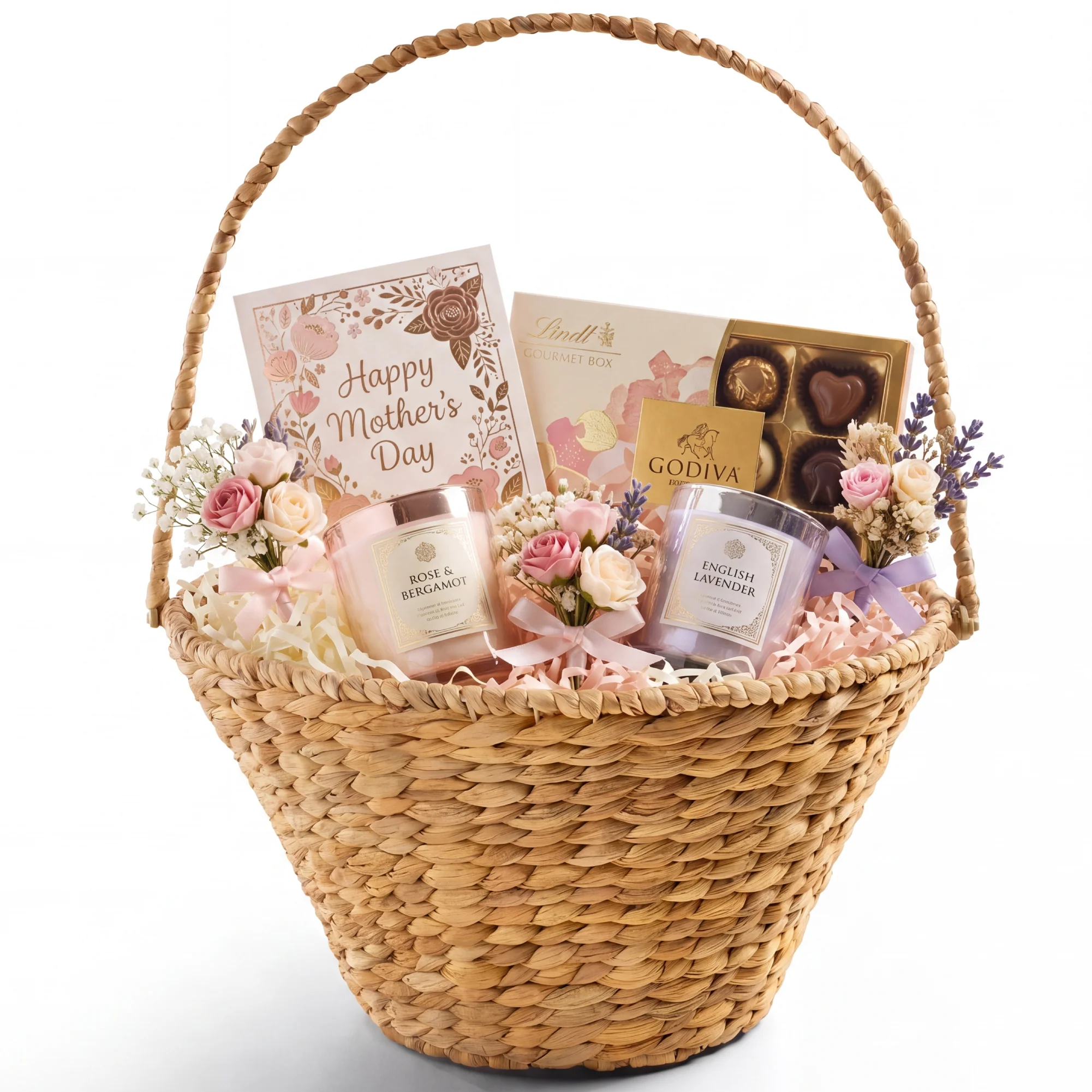 Handwoven Large Gift Basket w/Collapsible Handle For Celebrations, 20 Inch - Image 8