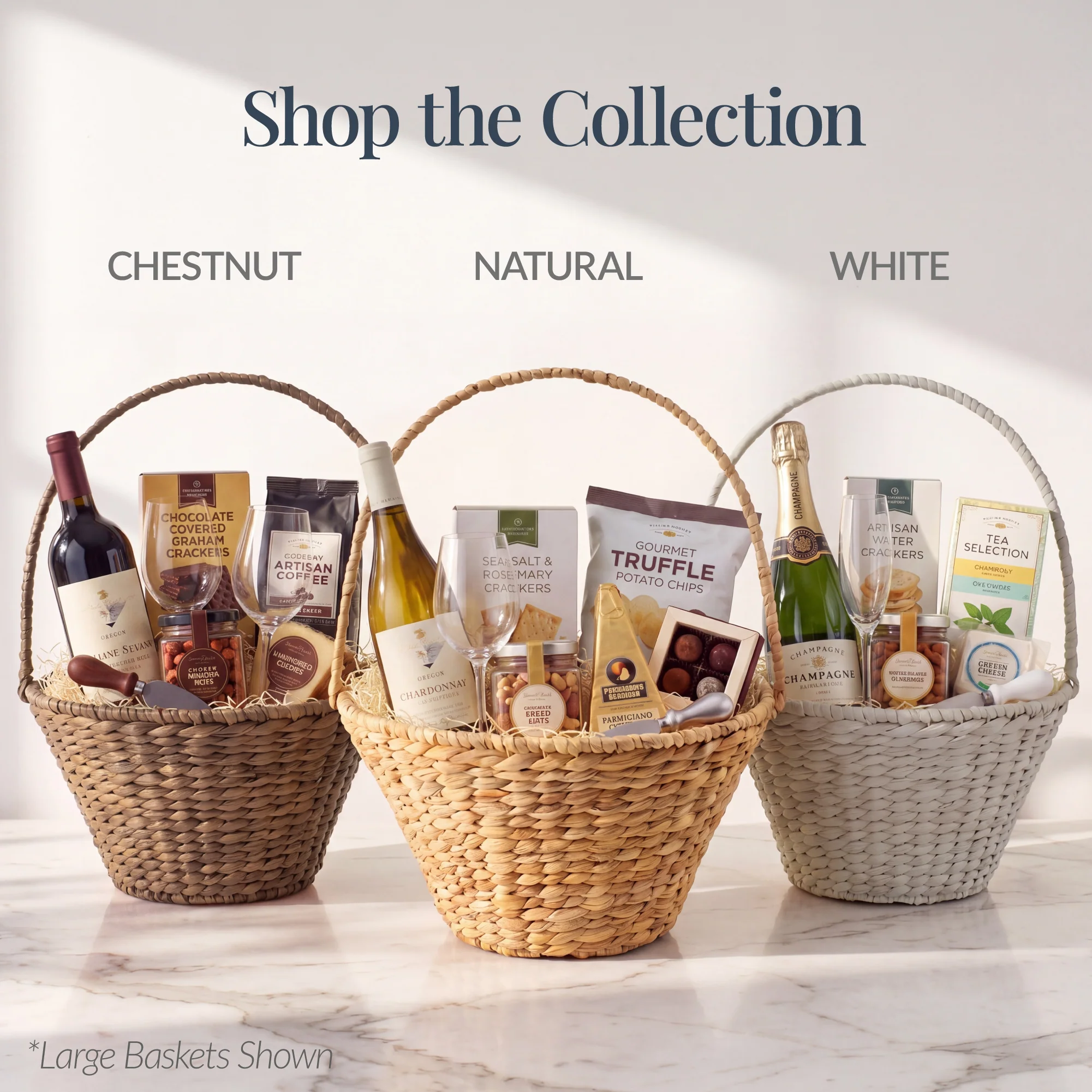 Handwoven Medium Gift Basket w/Collapsible Handle For Celebrations, 15 Inch - Image 14