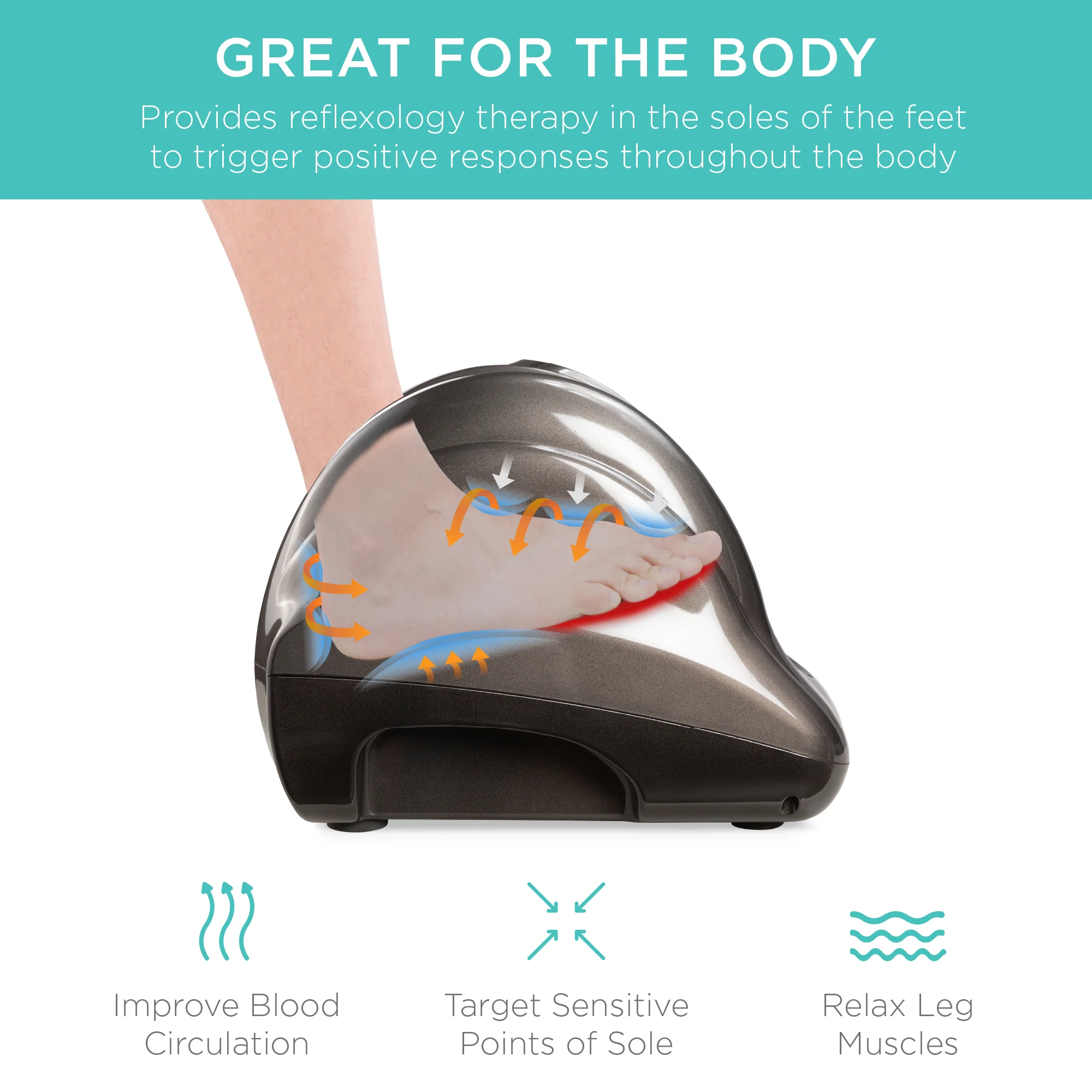 Therapeutic Foot Massager w/ High Intensity Rollers, Remote, 3 Modes - Image 10