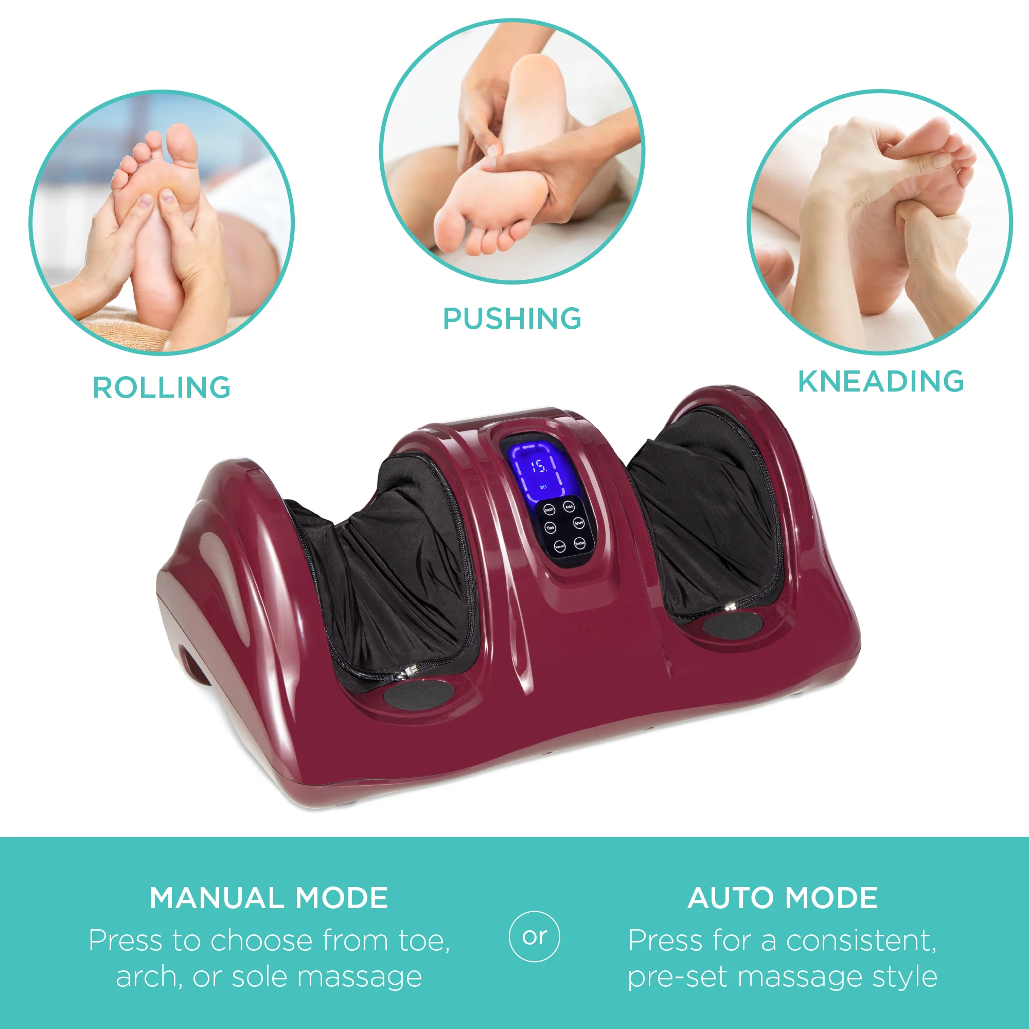 Therapeutic Foot Massager w/ High Intensity Rollers, Remote, 3 Modes - Image 32