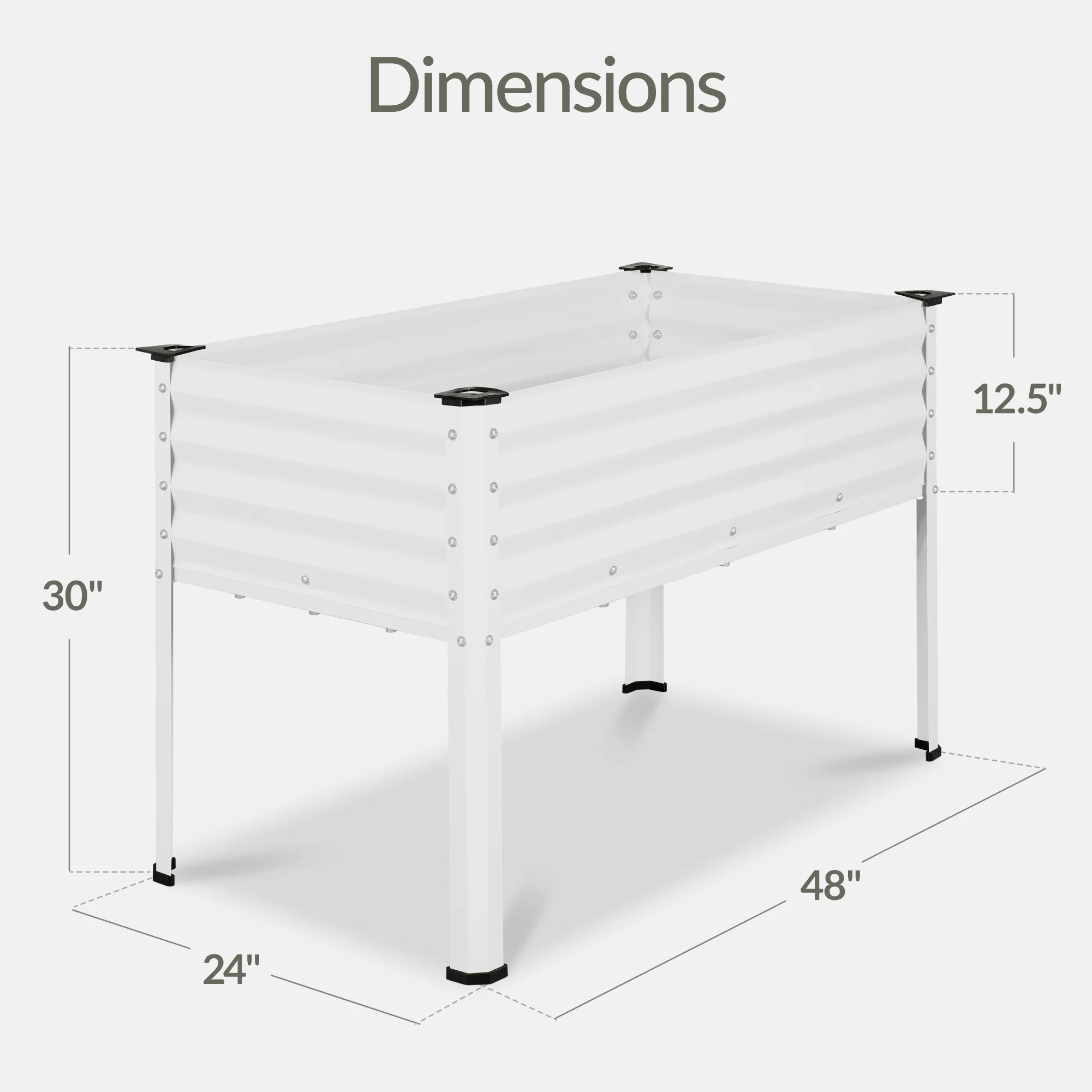 Elevated Galvanized Metal Garden Bed w/ Corner Protectors - 48x24x30in - Image 118