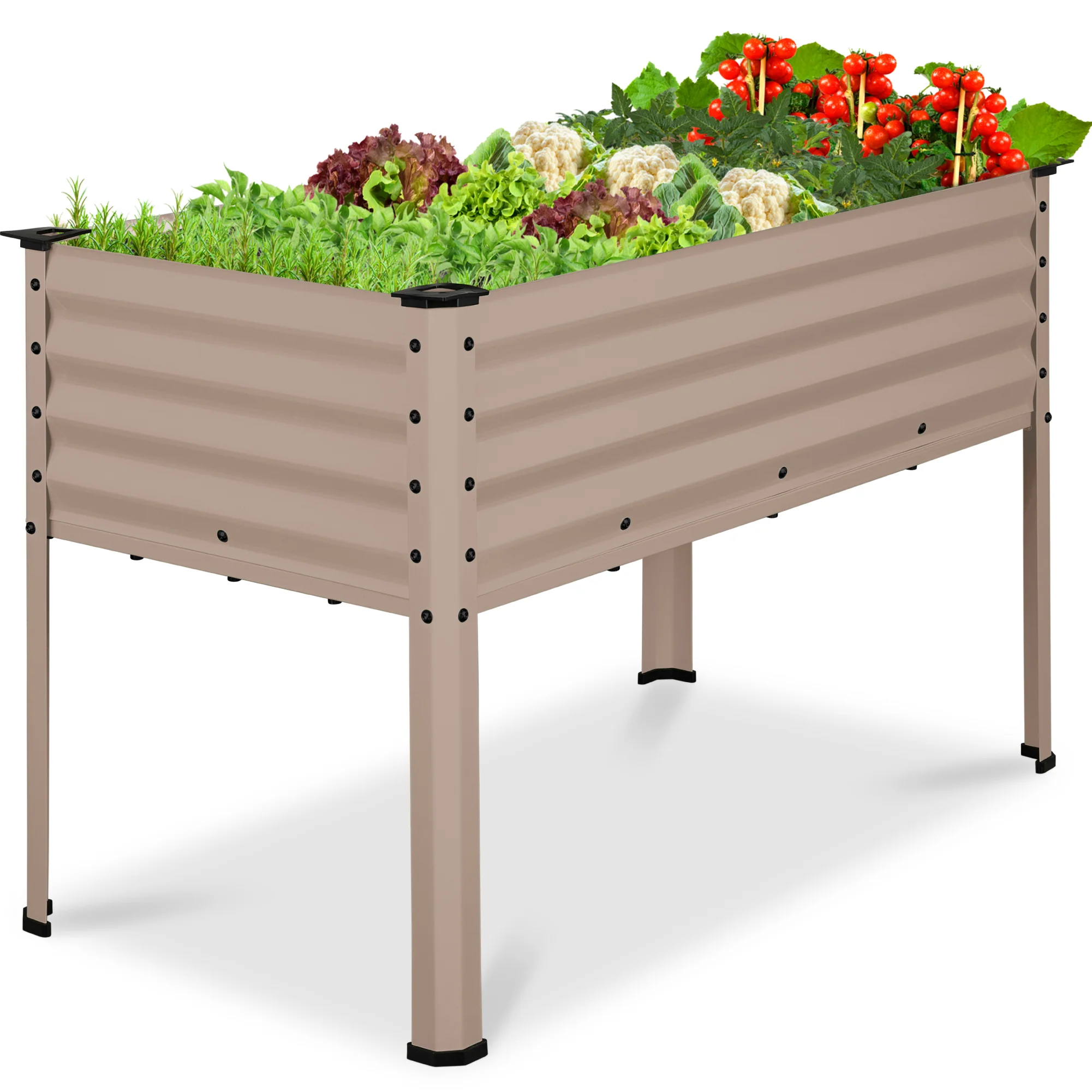 Elevated Galvanized Metal Garden Bed w/ Corner Protectors - 48x24x30in - Image 19