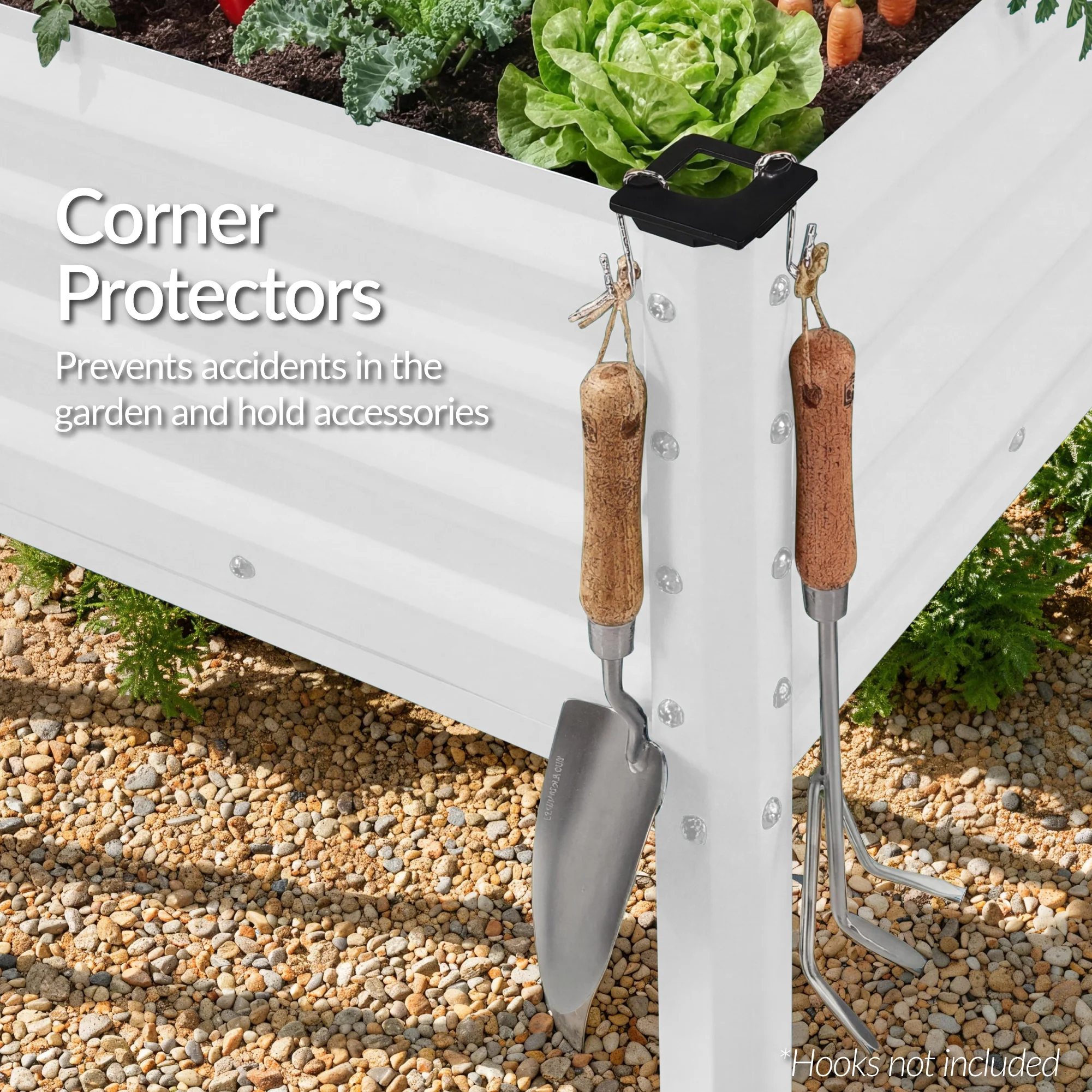 Elevated Galvanized Metal Garden Bed w/ Corner Protectors - 48x24x30in - Image 54