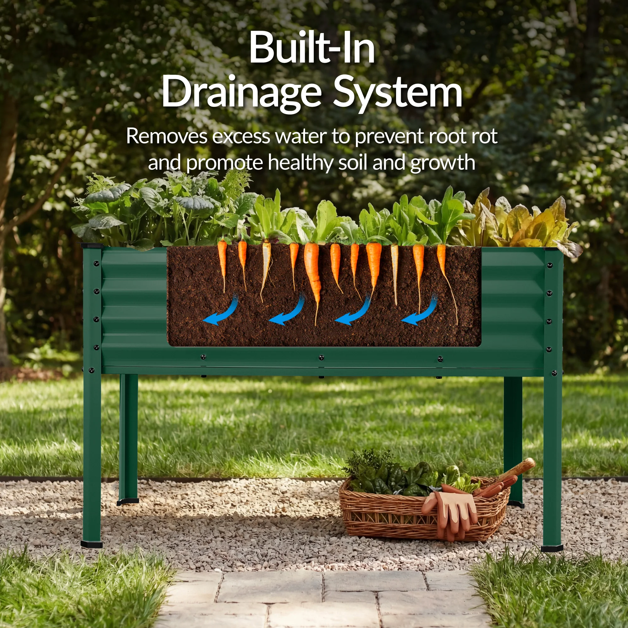 Elevated Galvanized Metal Garden Bed w/ Corner Protectors - 48x24x30in - Image 6