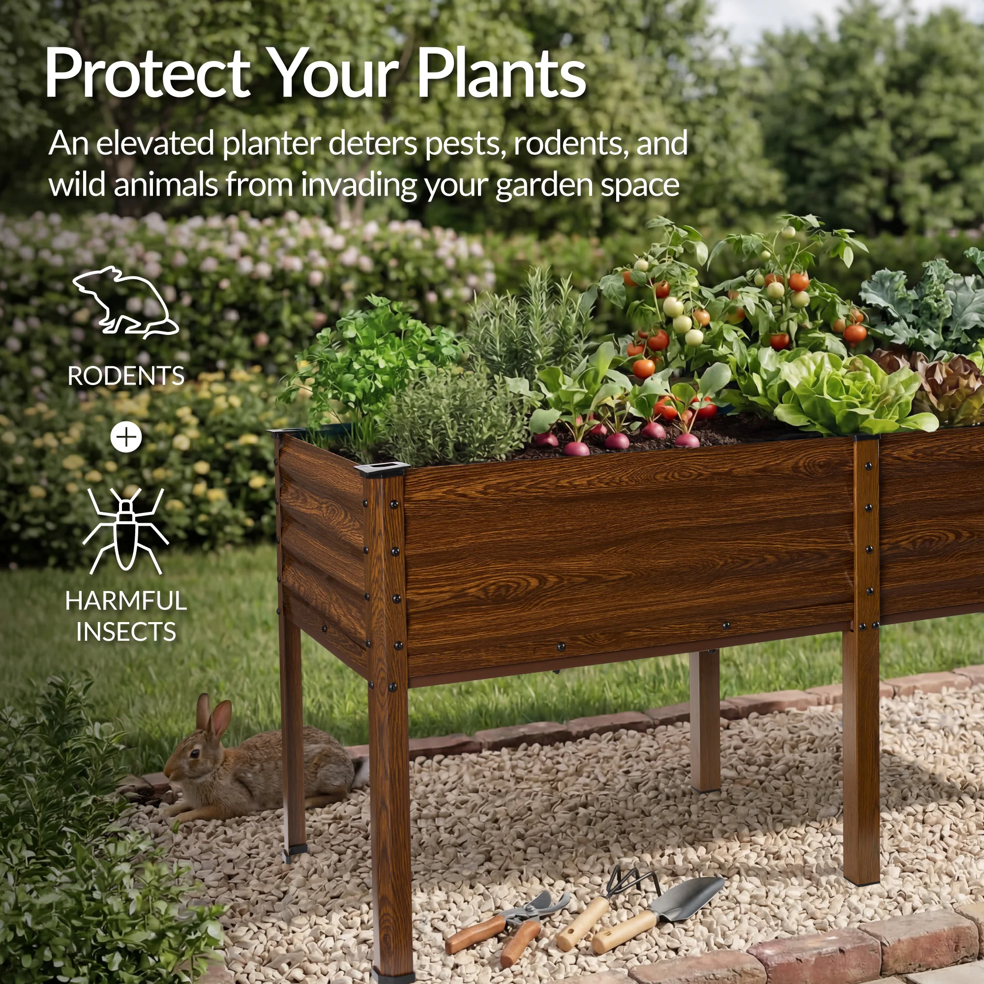Elevated Galvanized Metal Garden Bed w/ Corner Protectors - 72x24x30in - Image 26