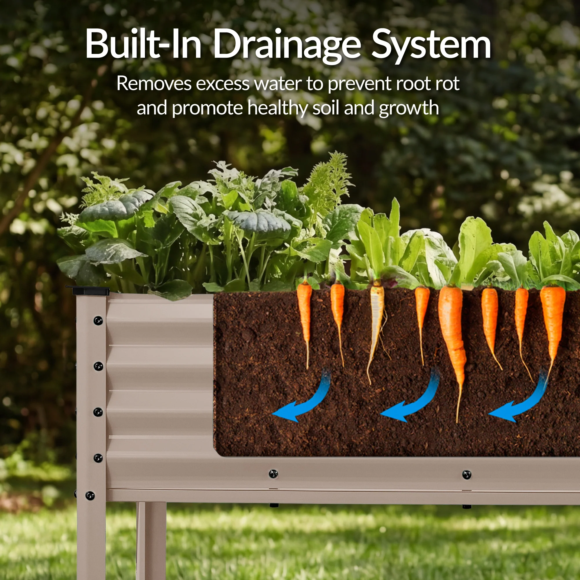 Elevated Galvanized Metal Garden Bed w/ Corner Protectors - 72x24x30in - Image 51