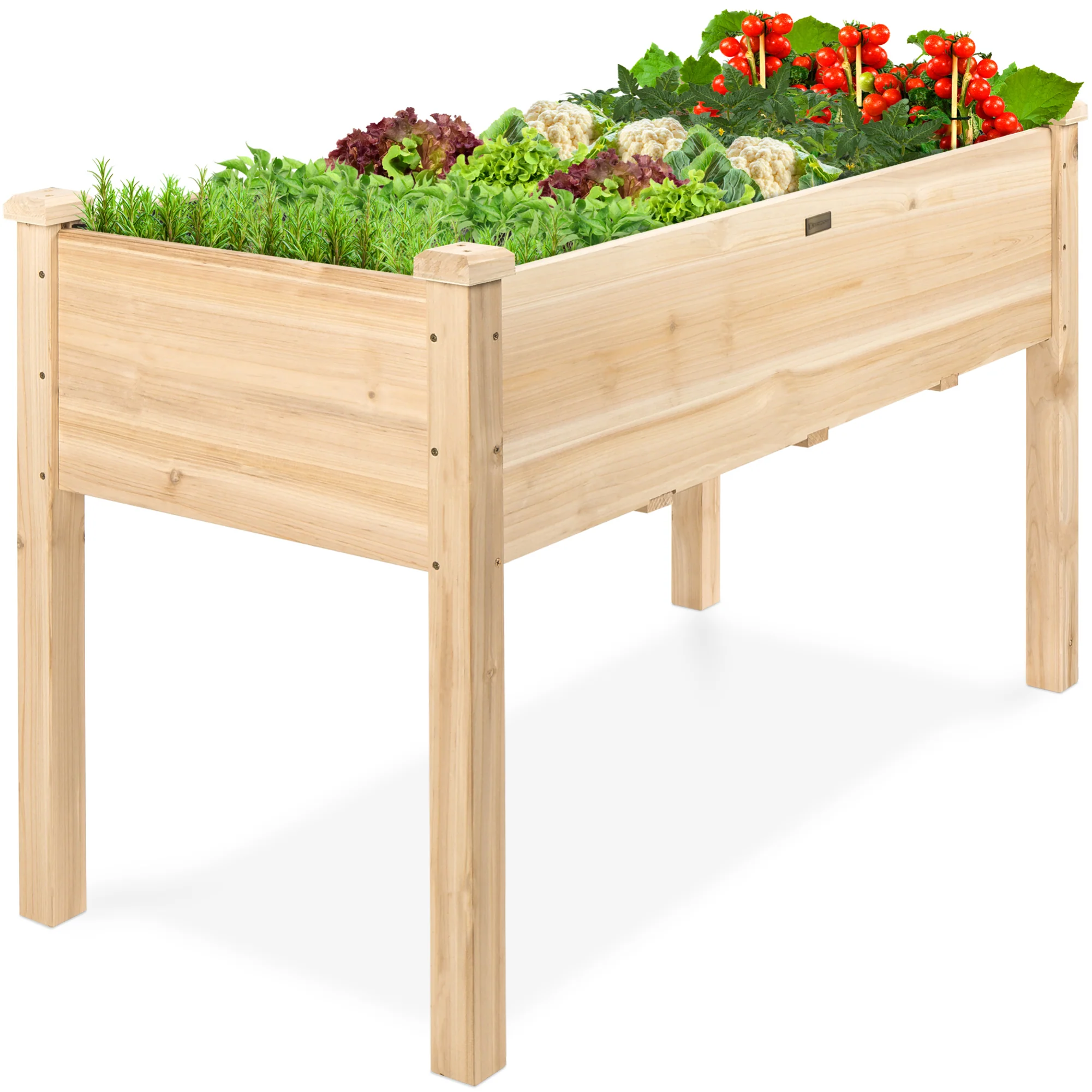 Raised Garden Bed, Elevated Wooden Planter Box w/ Foot Caps - 48x24x30in - Image 15