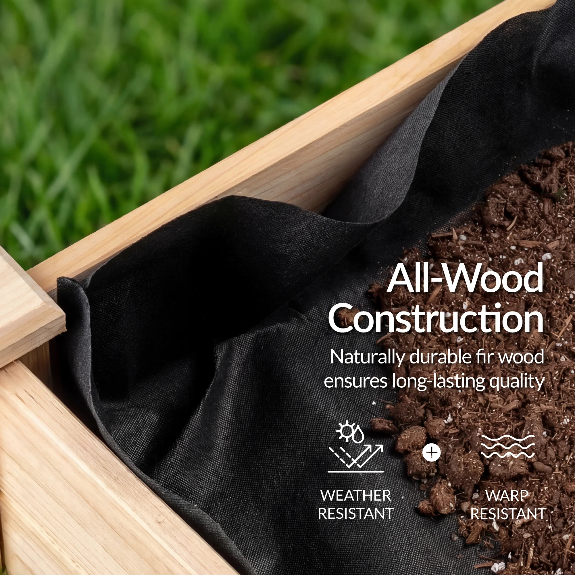 Raised Garden Bed, Elevated Wooden Planter Box w/ Foot Caps - 48x24x30in - Image 20