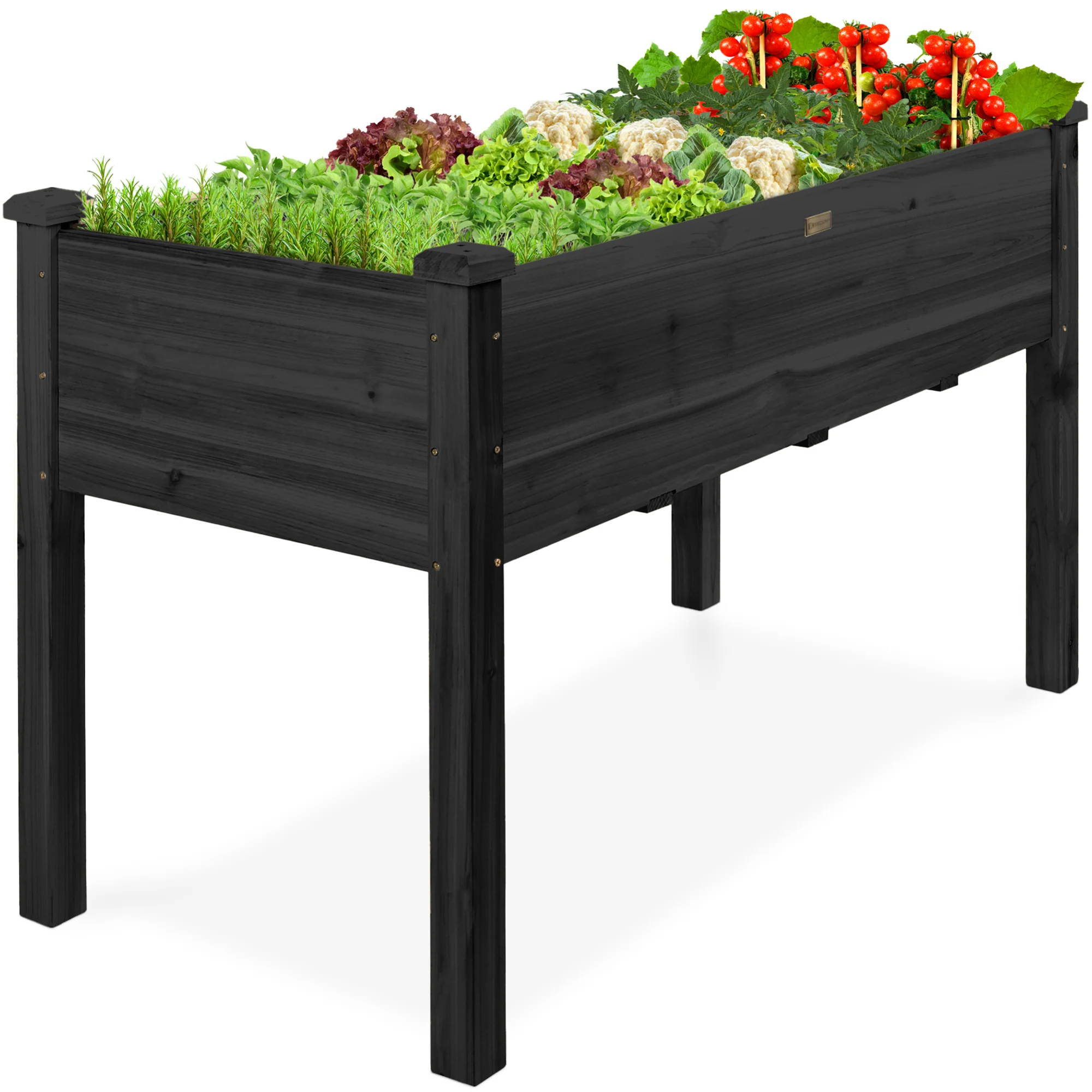 Raised Garden Bed, Elevated Wooden Planter Box w/ Foot Caps - 48x24x30in - Image 22