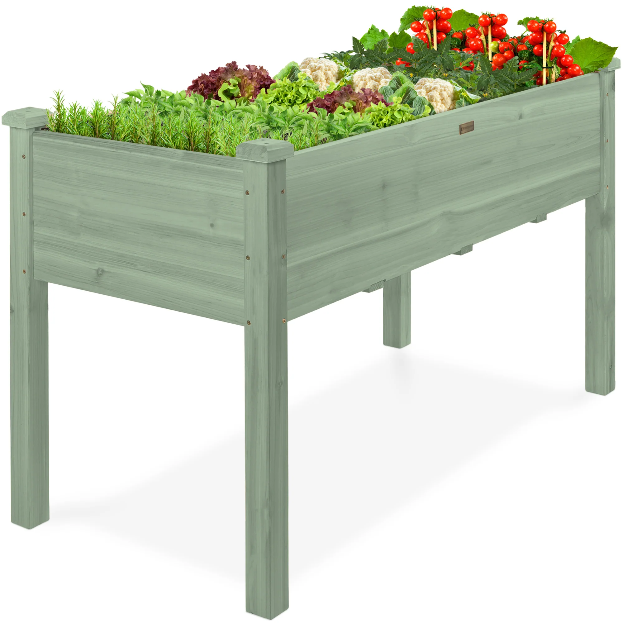 Raised Garden Bed, Elevated Wooden Planter Box w/ Foot Caps - 48x24x30in - Image 36