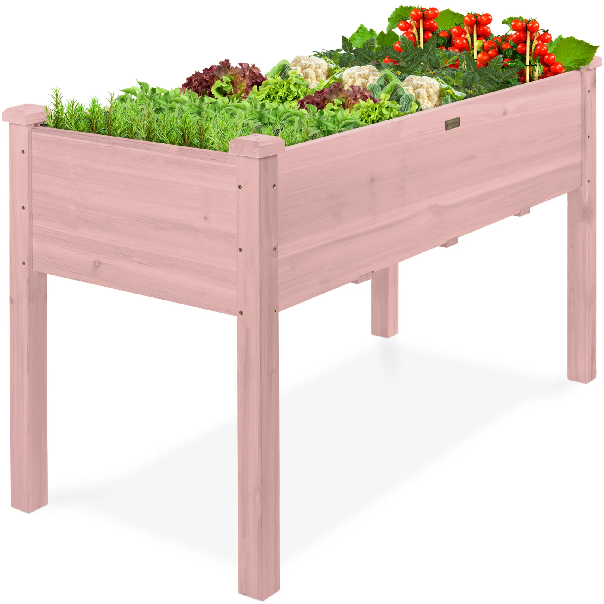 Raised Garden Bed, Elevated Wooden Planter Box w/ Foot Caps - 48x24x30in - Image 43