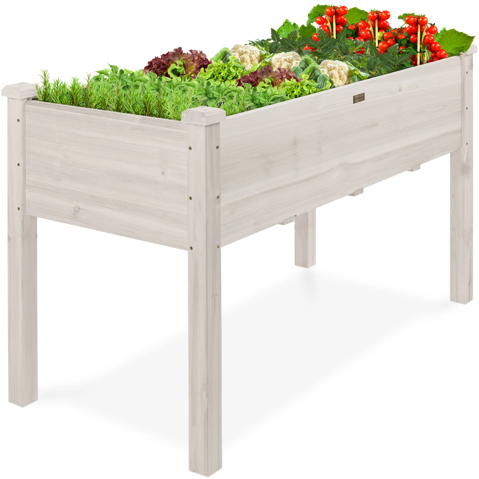 Raised Garden Bed, Elevated Wooden Planter Box w/ Foot Caps - 48x24x30in - Image 50