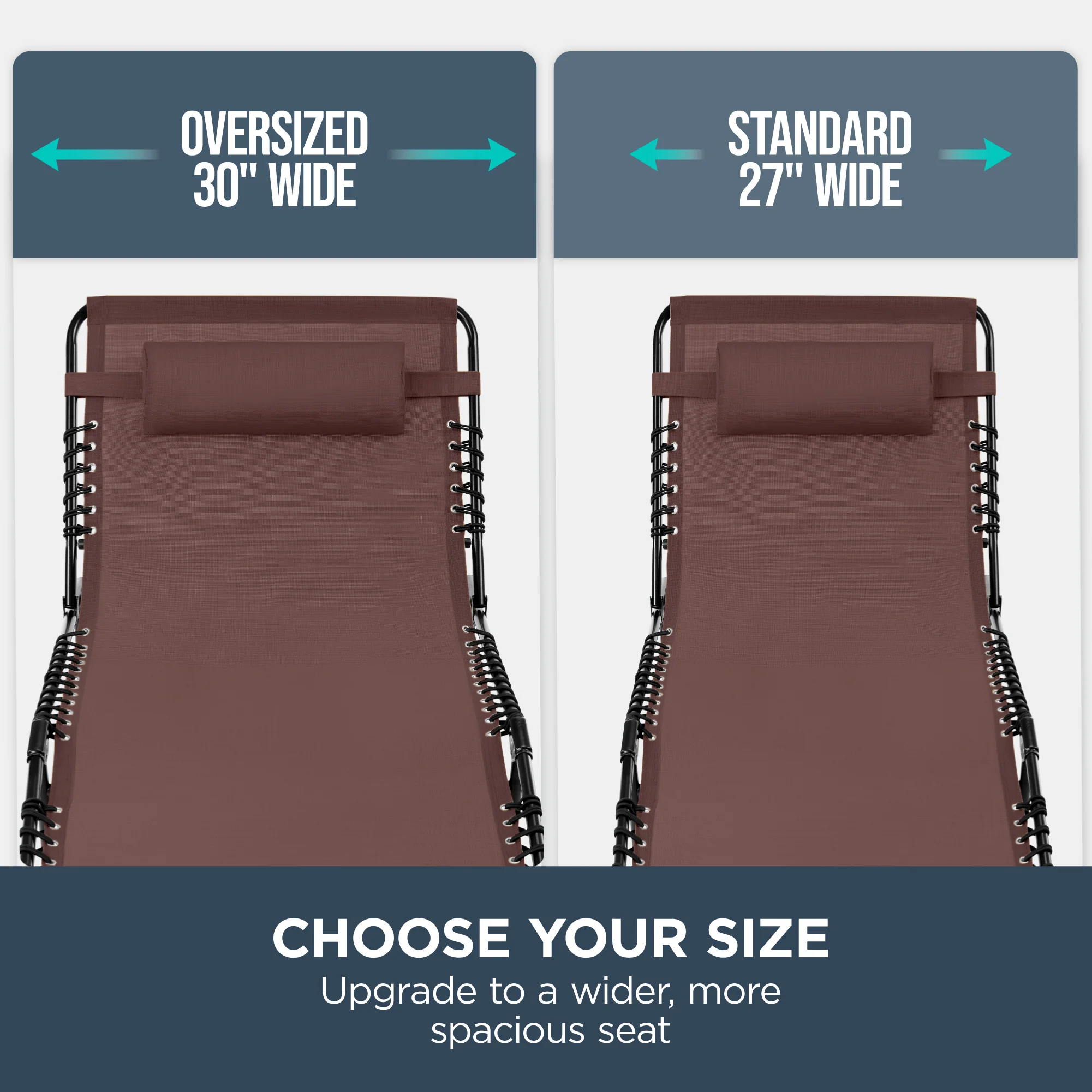 Extra Wide Patio Chaise Lounge Chair, Portable Folding Recliner - Image 13