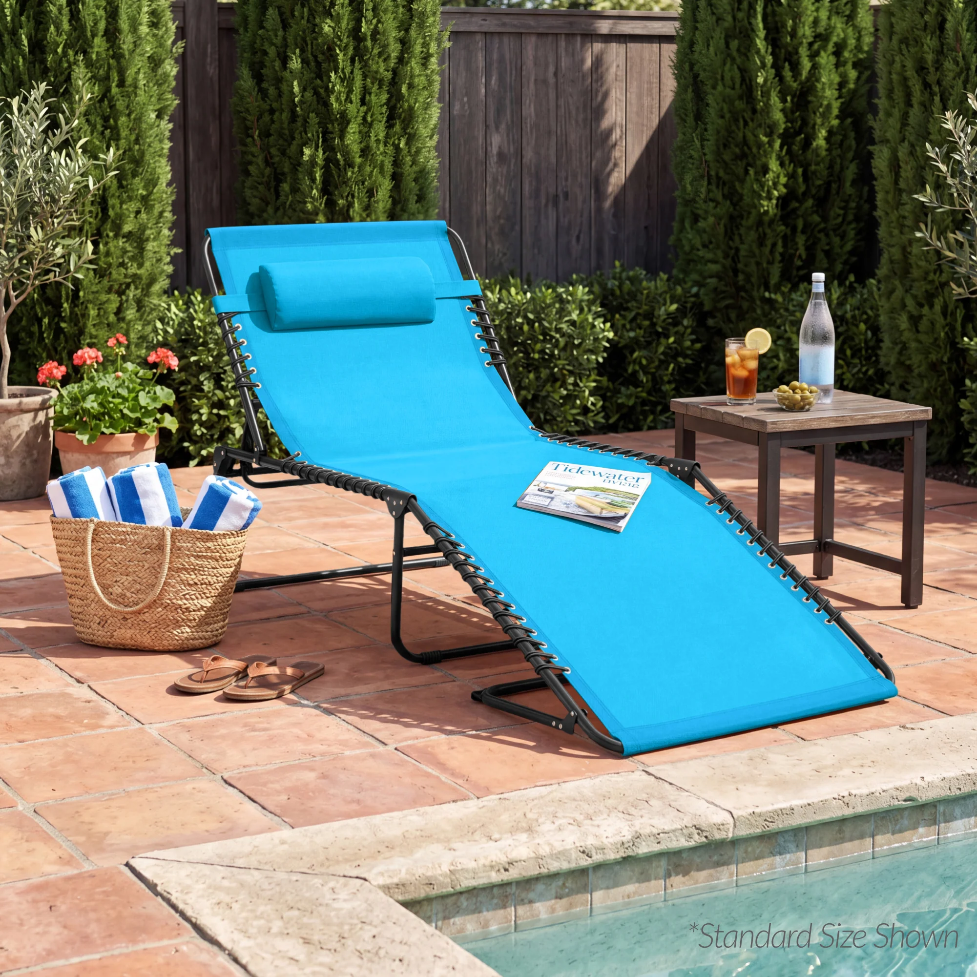 Extra Wide Patio Chaise Lounge Chair, Portable Folding Recliner - Image 146