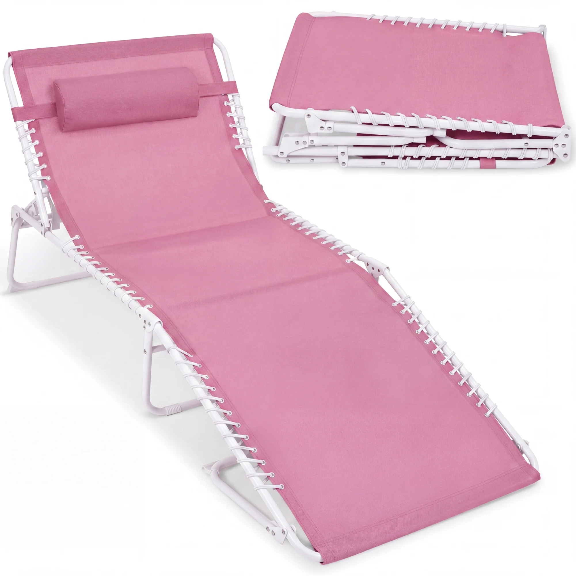 Extra Wide Patio Chaise Lounge Chair, Portable Folding Recliner - Image 154