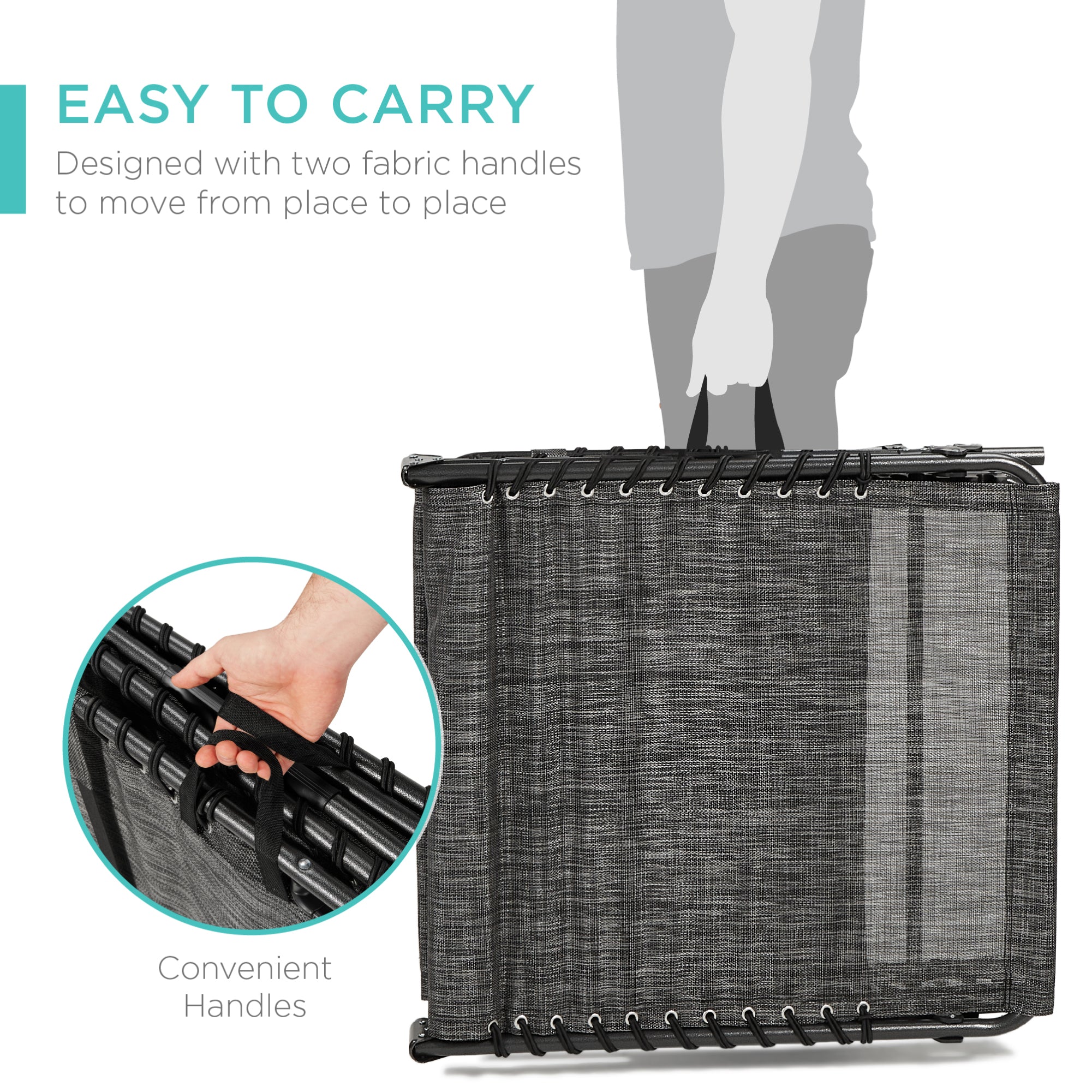Extra Wide Patio Chaise Lounge Chair, Portable Folding Recliner - Image 39