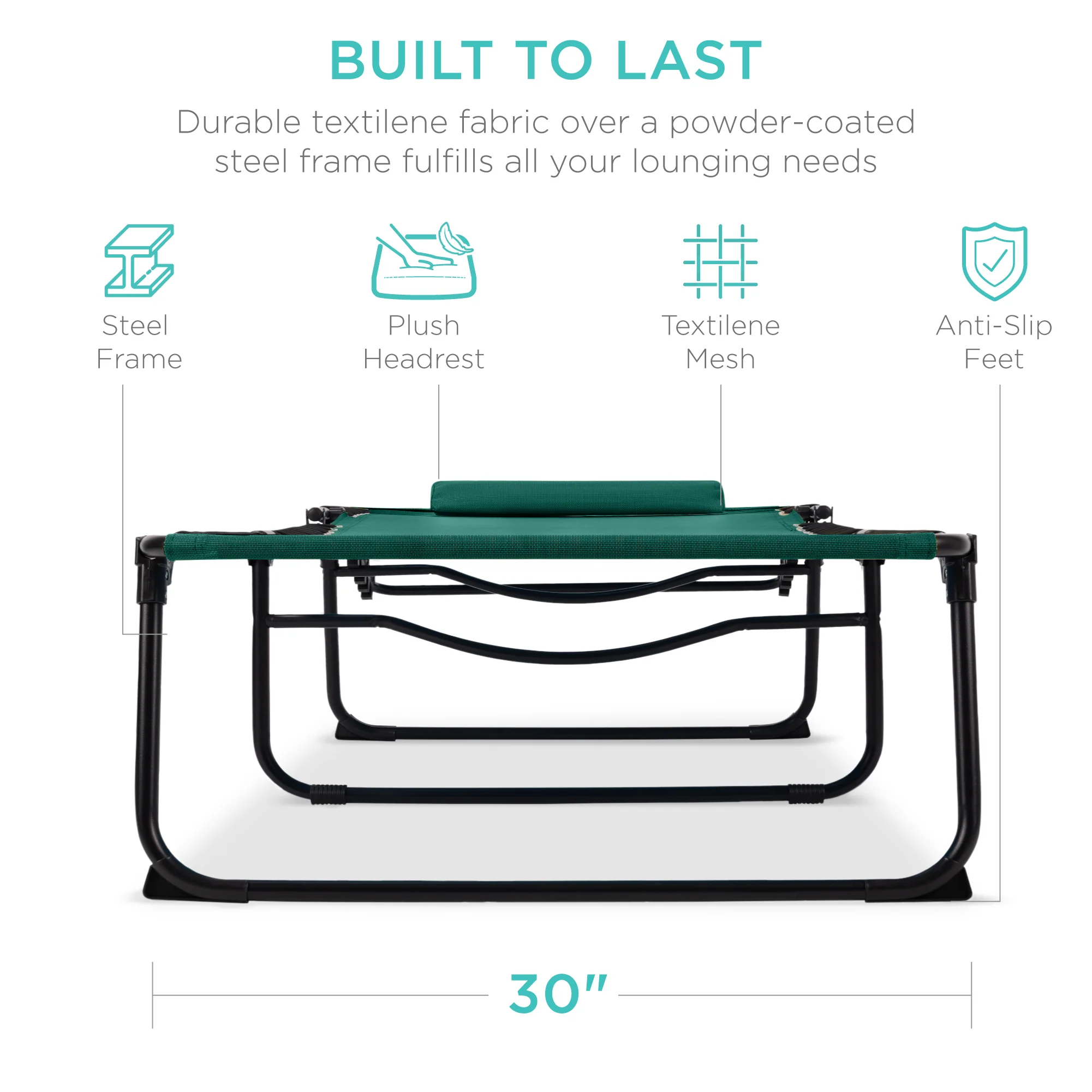Extra Wide Patio Chaise Lounge Chair, Portable Folding Recliner - Image 69