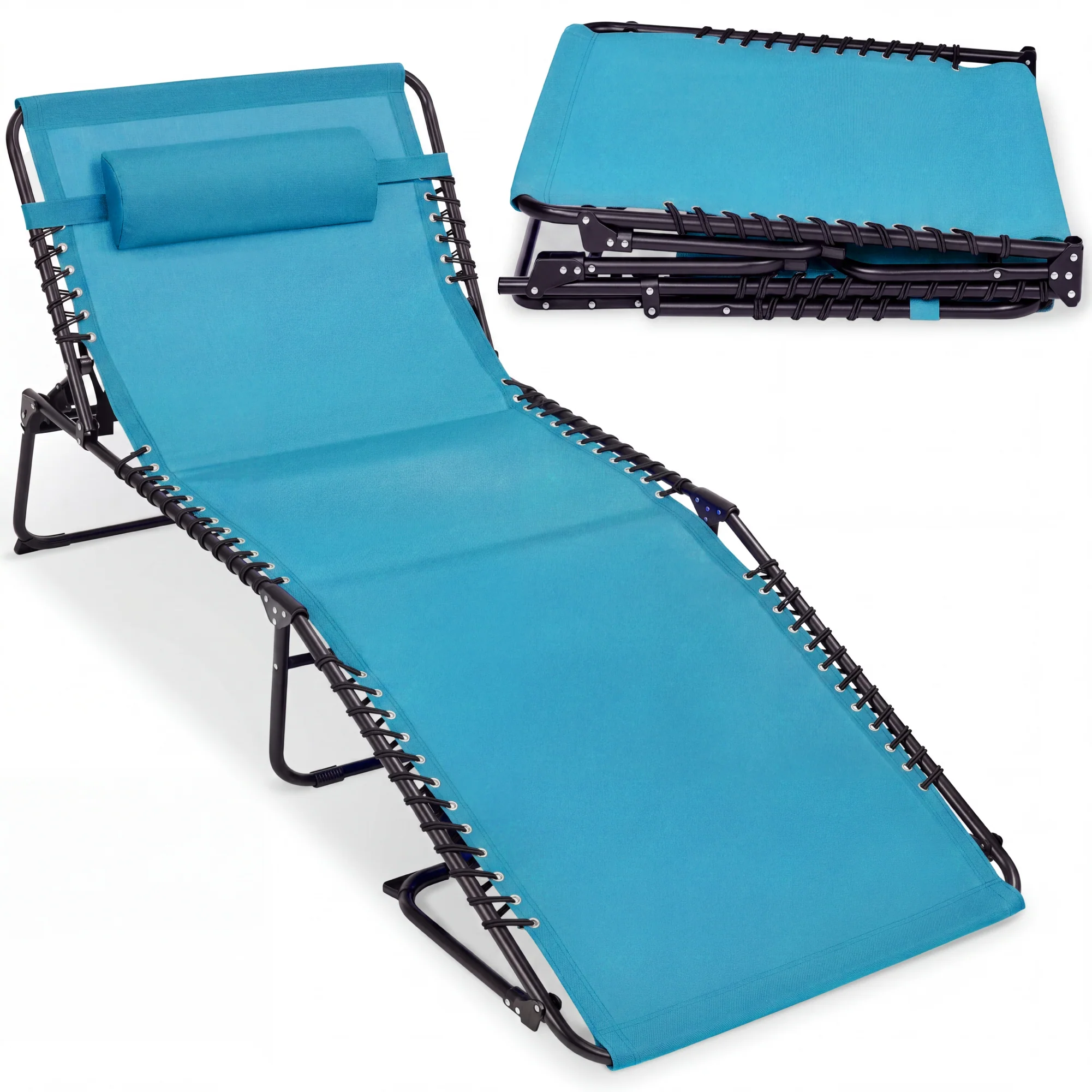 Extra Wide Patio Chaise Lounge Chair, Portable Folding Recliner - Image 73