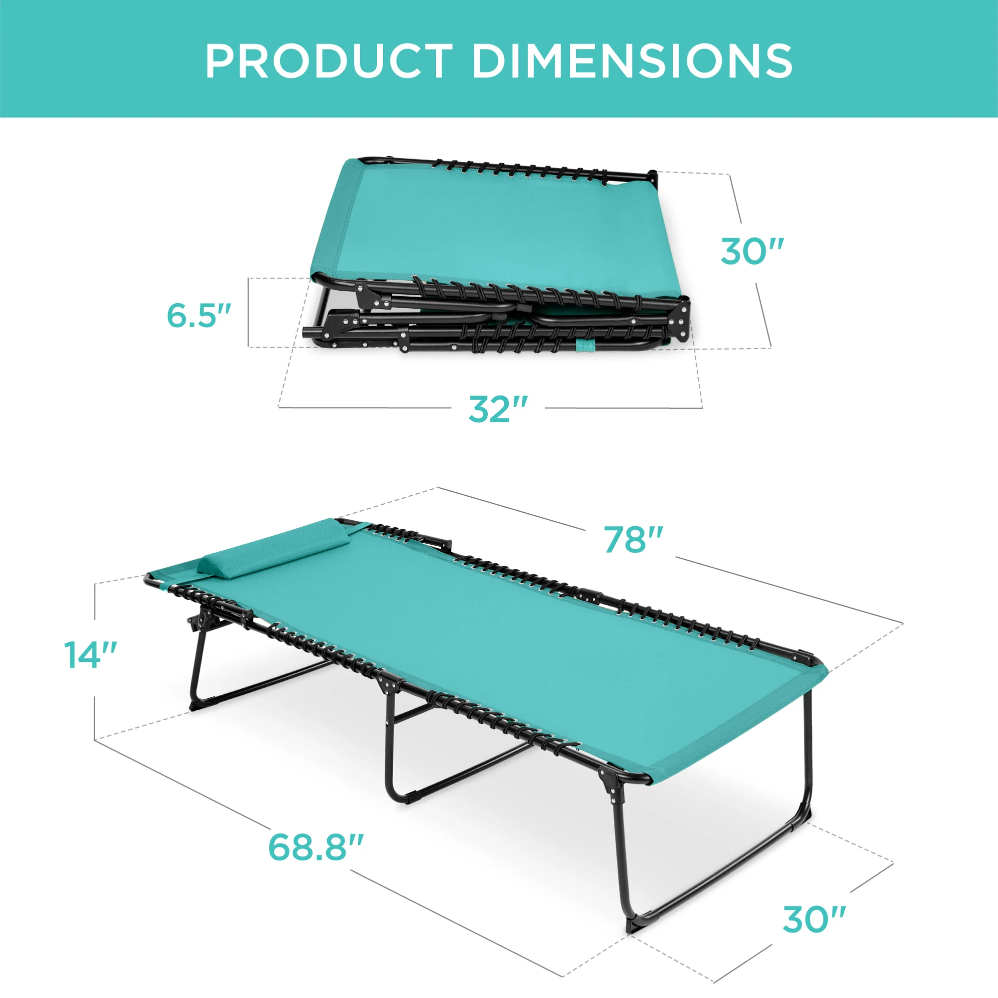 Extra Wide Patio Chaise Lounge Chair, Portable Folding Recliner - Image 90