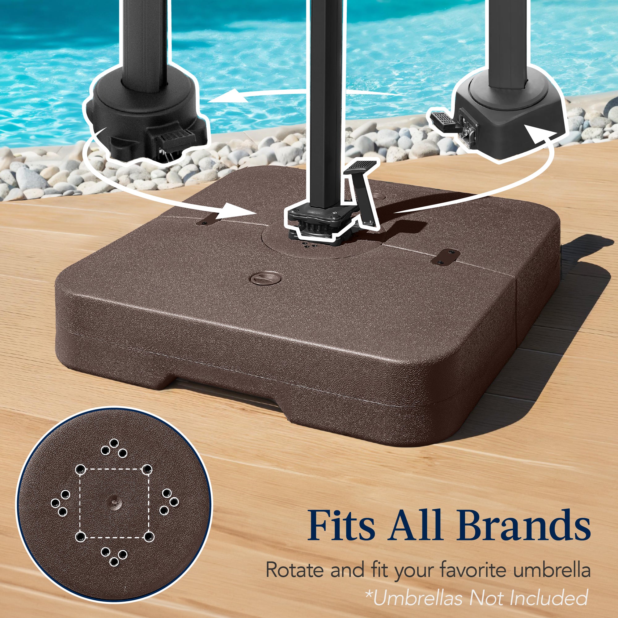 Fillable Heavy-Duty Cantilever Umbrella Base w/ 330lb Capacity - Image 11