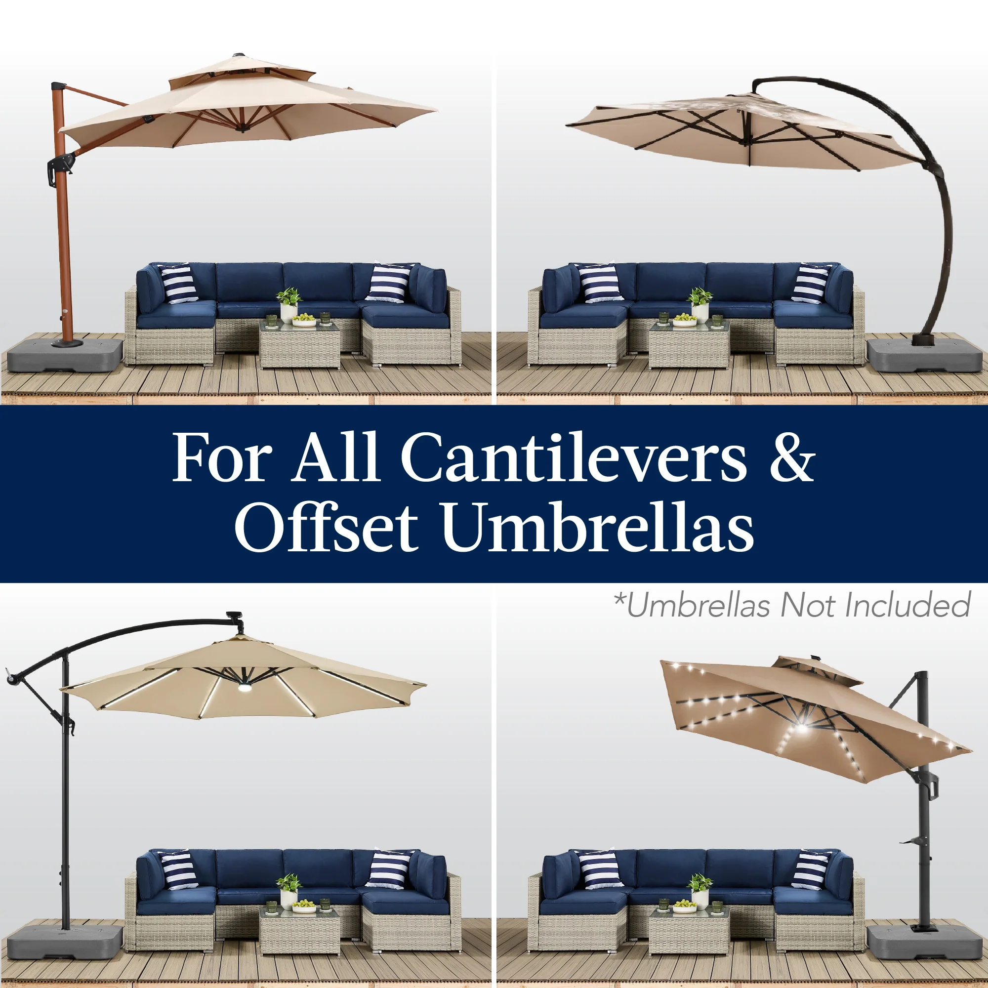 Fillable Heavy-Duty Cantilever Umbrella Base w/ 330lb Capacity - Image 20