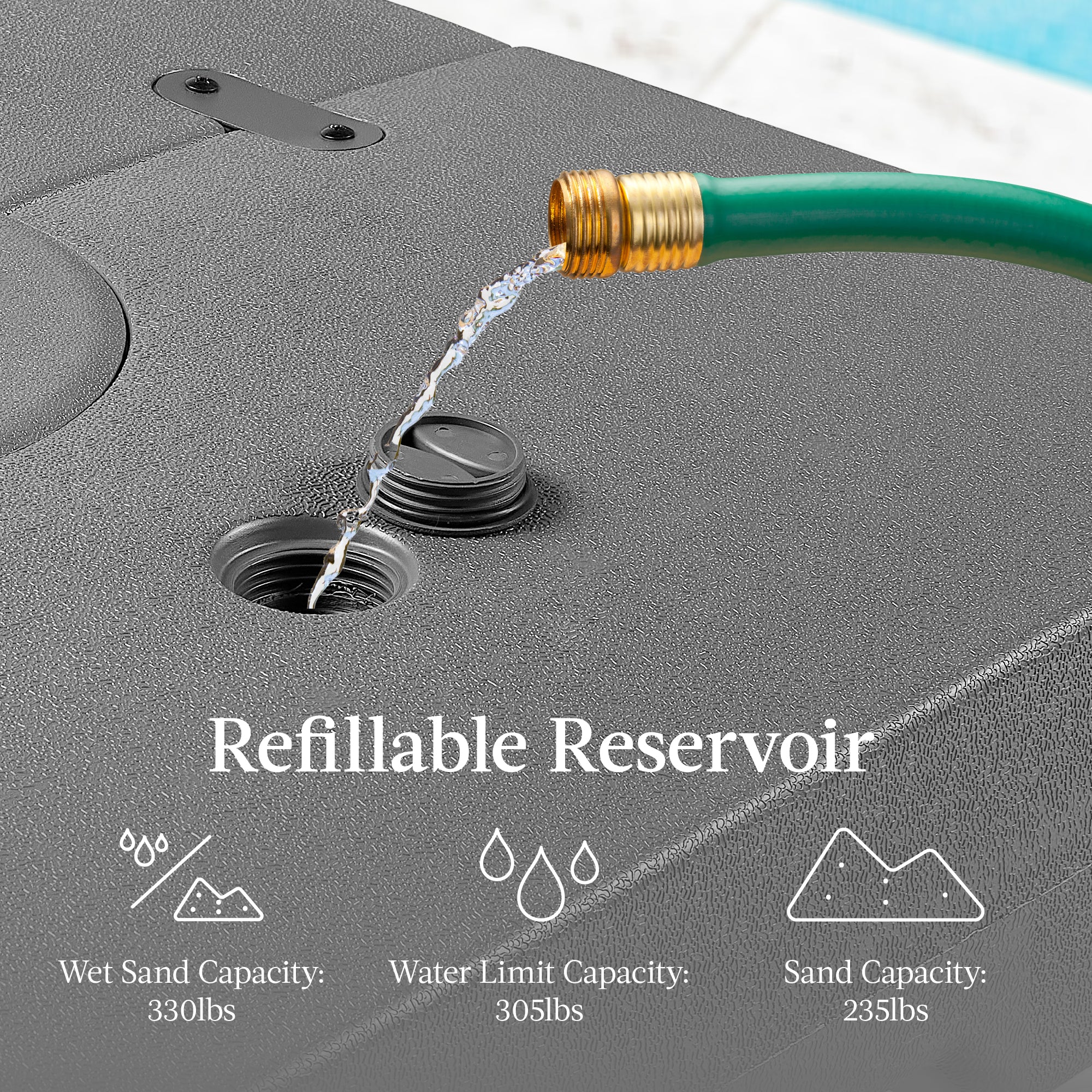 Fillable Heavy-Duty Cantilever Umbrella Base w/ 330lb Capacity - Image 22