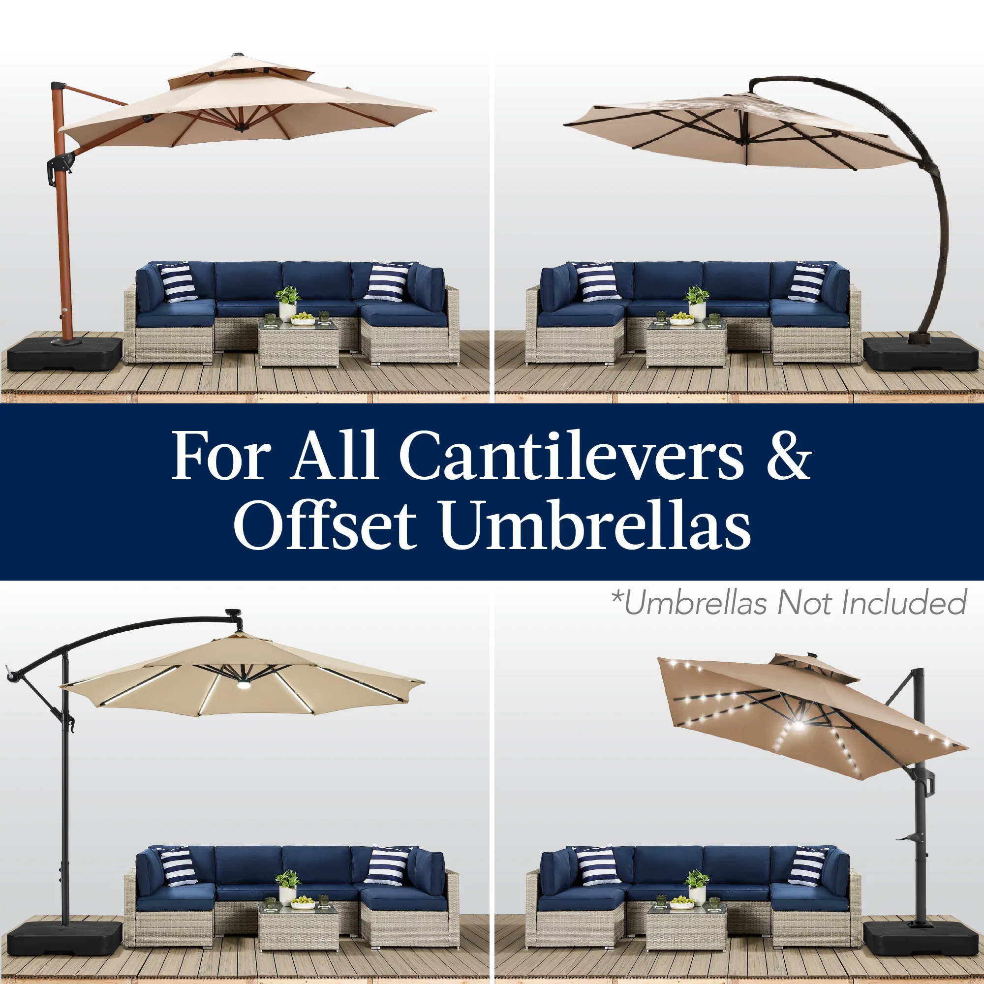 Fillable Heavy-Duty Cantilever Umbrella Base w/ 330lb Capacity - Image 4