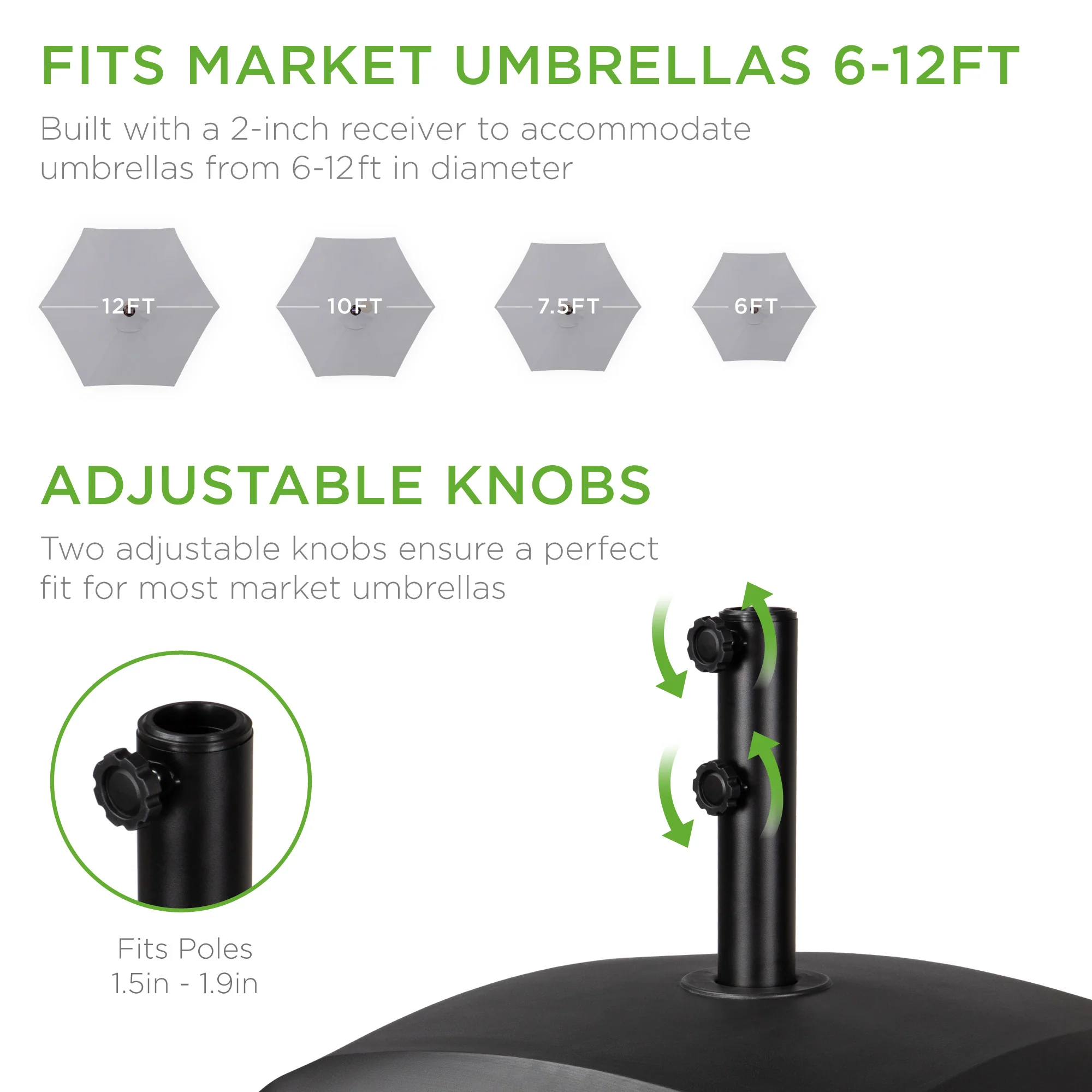Fillable Mobile Umbrella Base Stand w/ 4 Wheels, 2 Locks, 123lb Capacity - Image 13