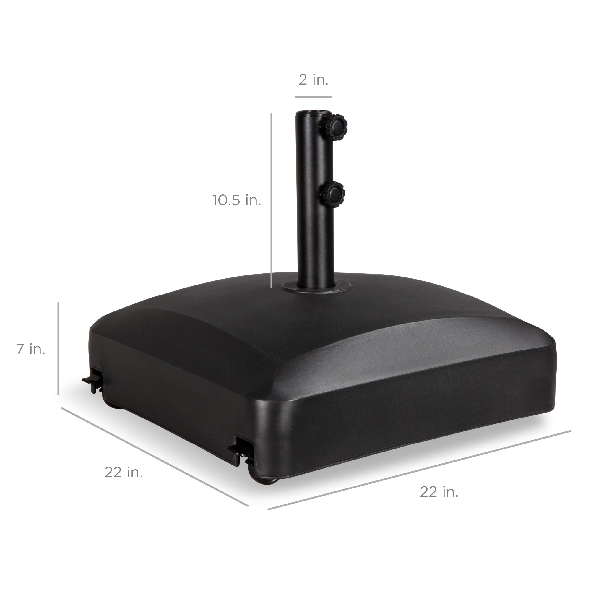 Fillable Mobile Umbrella Base Stand w/ 4 Wheels, 2 Locks, 123lb Capacity - Image 14