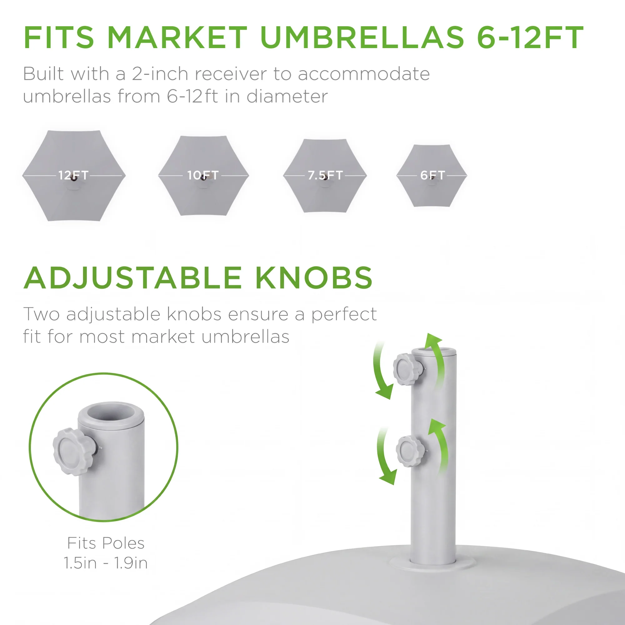 Fillable Mobile Umbrella Base Stand w/ 4 Wheels, 2 Locks, 123lb Capacity - Image 20
