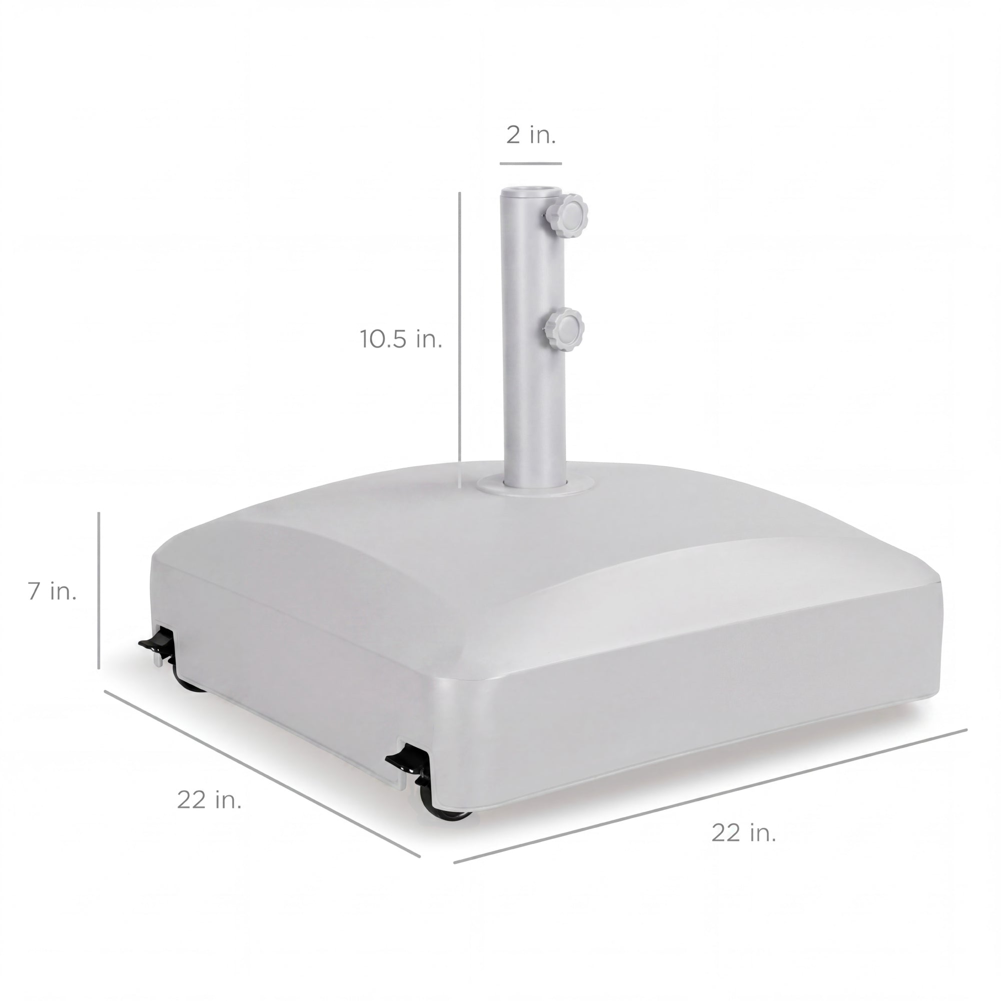 Fillable Mobile Umbrella Base Stand w/ 4 Wheels, 2 Locks, 123lb Capacity - Image 21