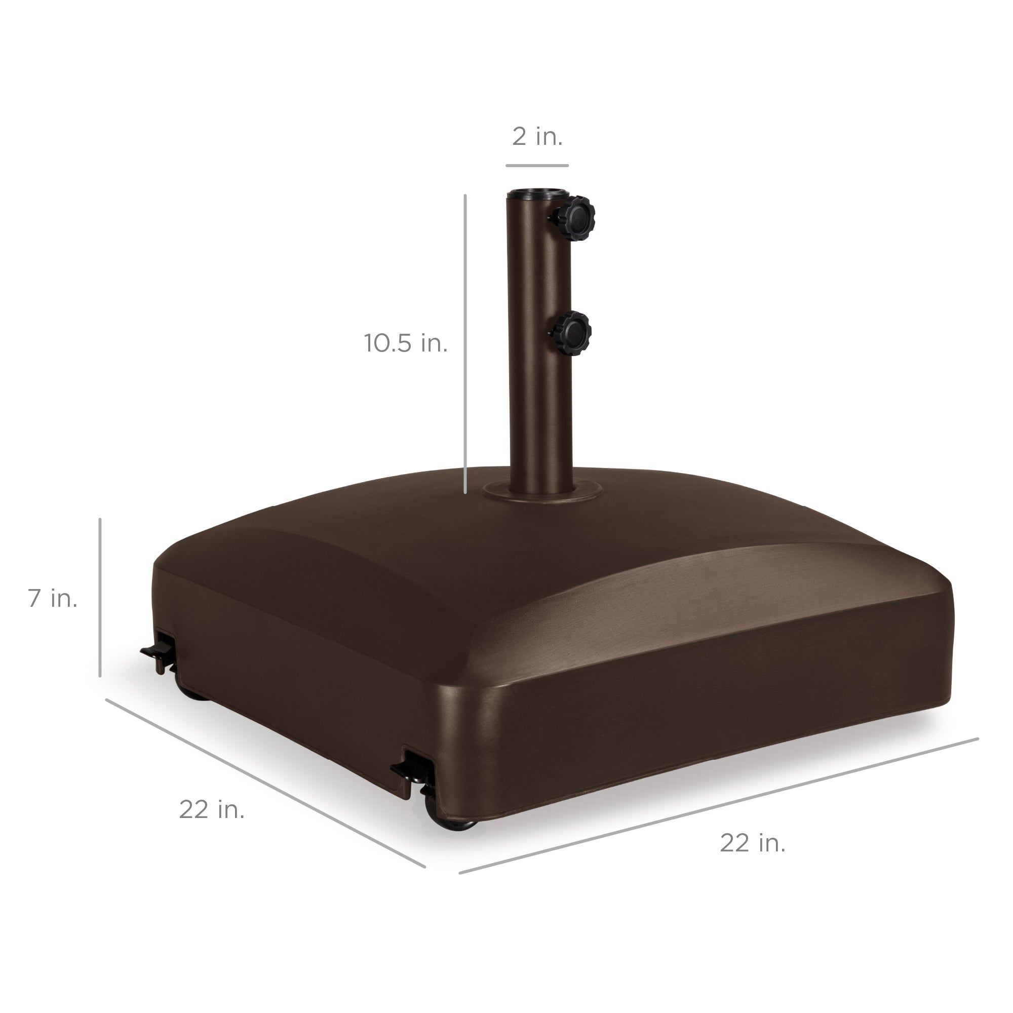 Fillable Mobile Umbrella Base Stand w/ 4 Wheels, 2 Locks, 123lb Capacity - Image 28