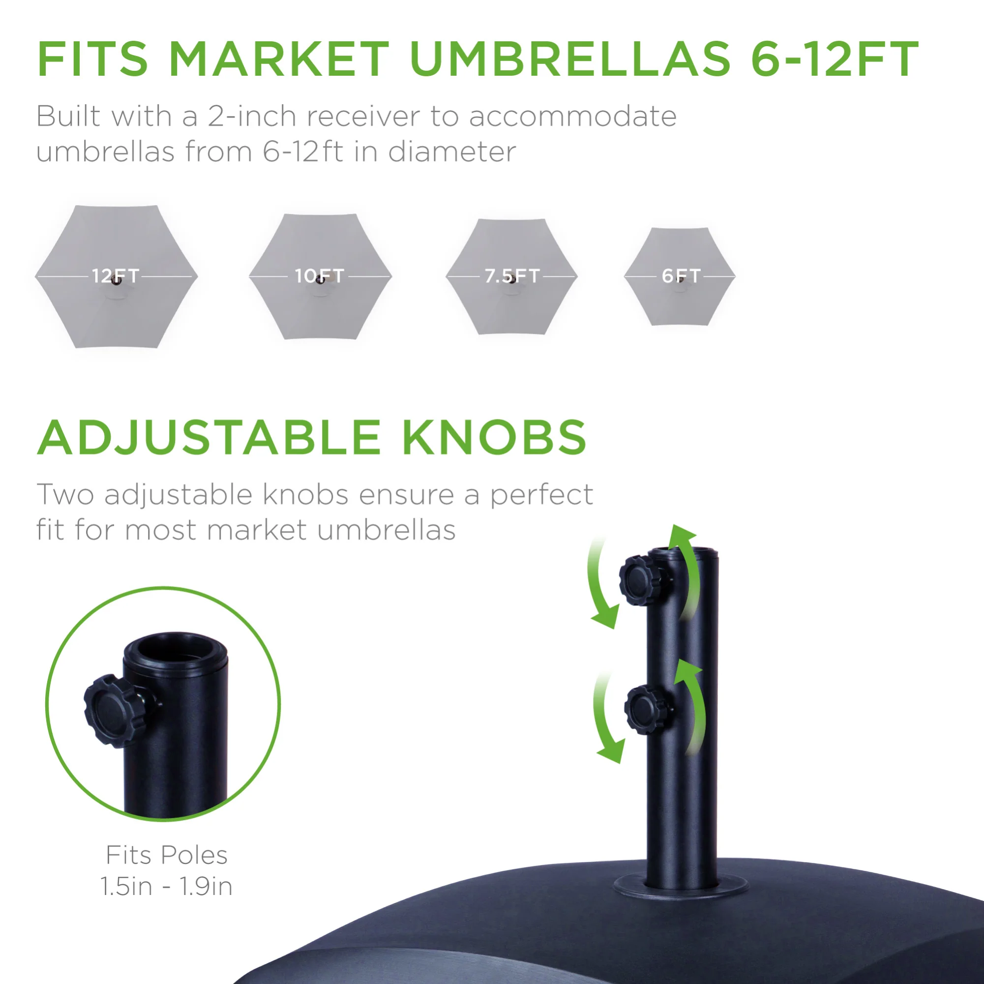 Fillable Mobile Umbrella Base Stand w/ 4 Wheels, 2 Locks, 123lb Capacity - Image 34