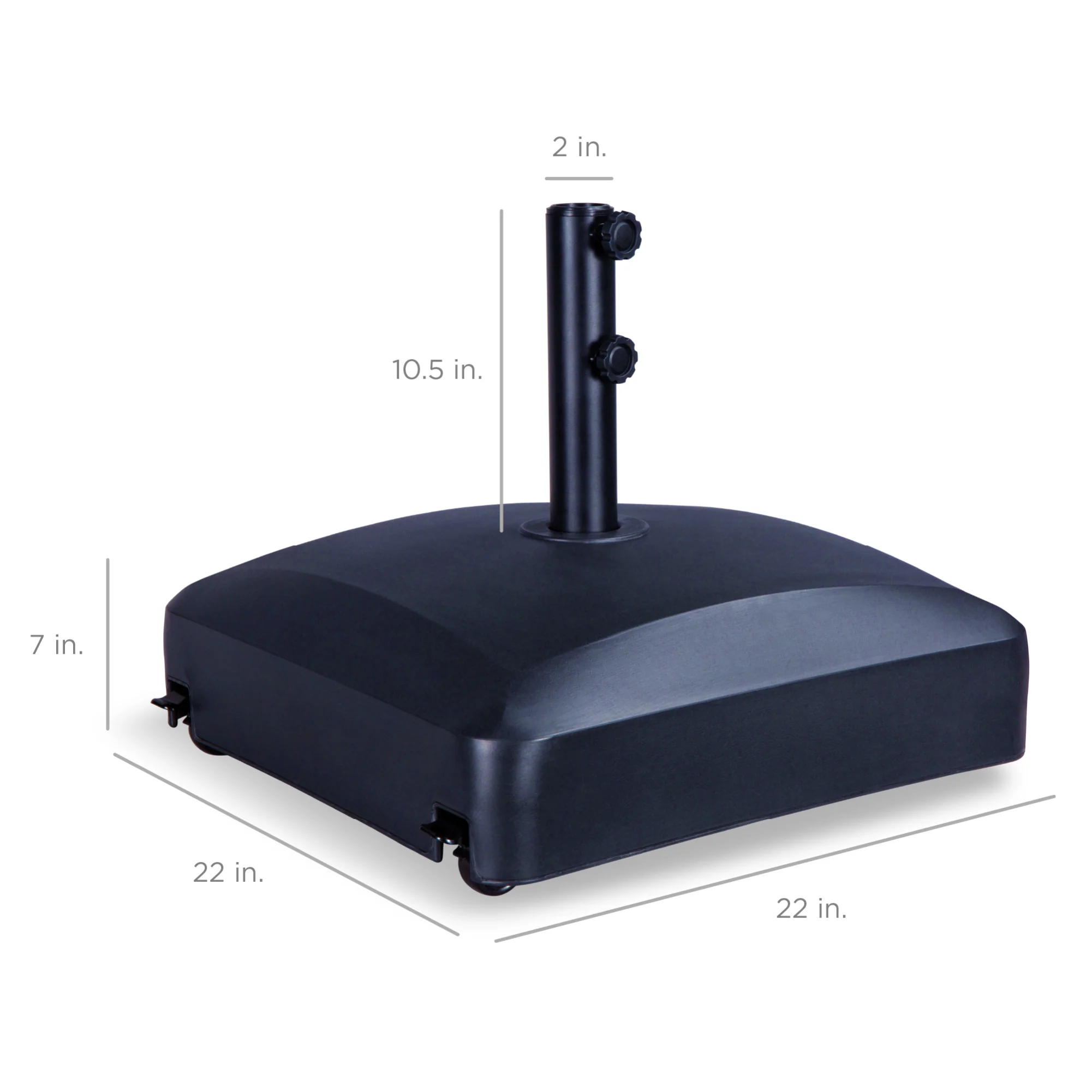 Fillable Mobile Umbrella Base Stand w/ 4 Wheels, 2 Locks, 123lb Capacity - Image 35